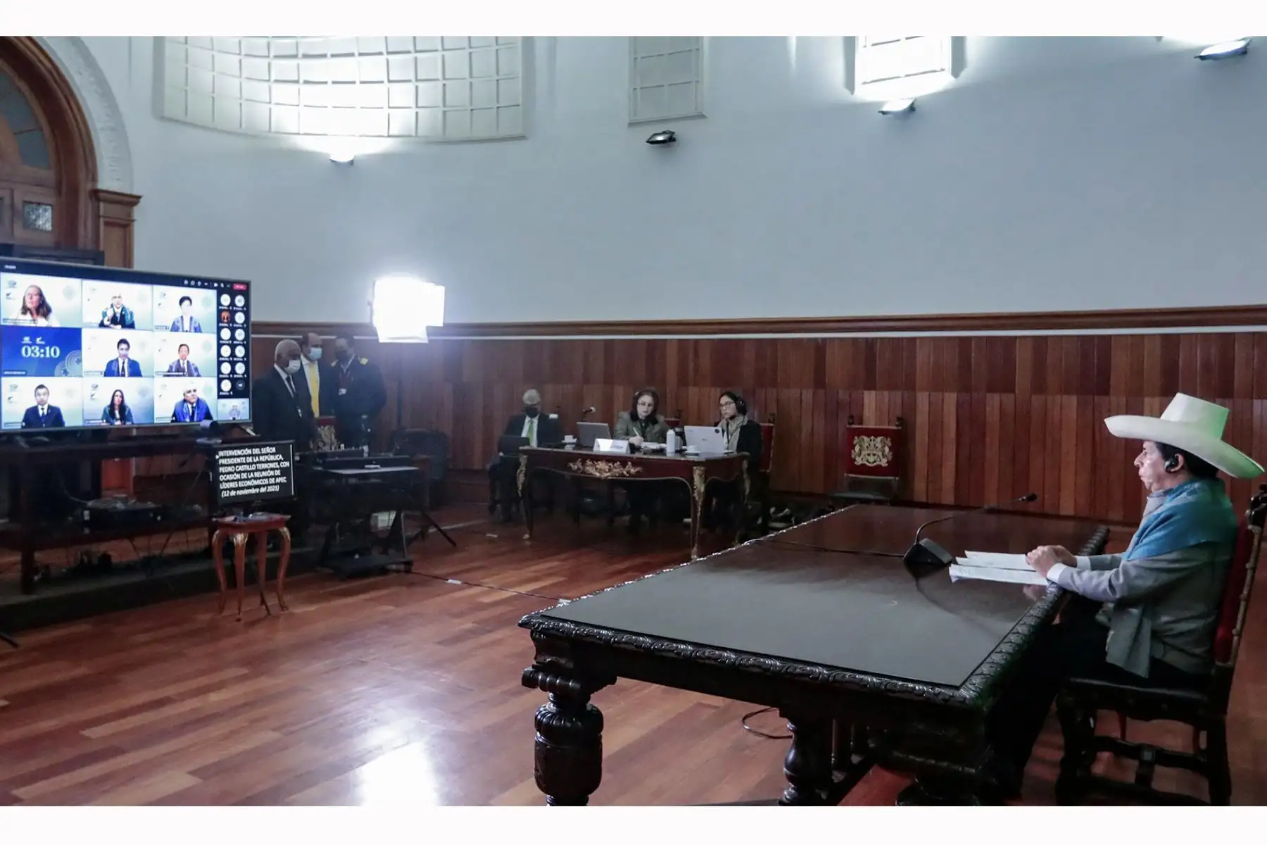 El jefe de Estado, Pedro Castillo, participó de manera virtual, en la cumbre de líderes del APEC 2021. Foto: ANDINA/ Prensa Presidencia