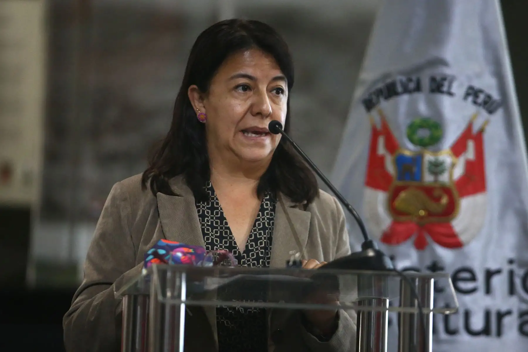 Gisela Ortiz, Ministra de Cultura participa en la ceremonia de presentación del Perú como país invitado de honor en la 35 feria Internacional del Libro de Guadalajara, Fil Guadalajara 2021.
Foto: ANDINA/Vidal Tarqui