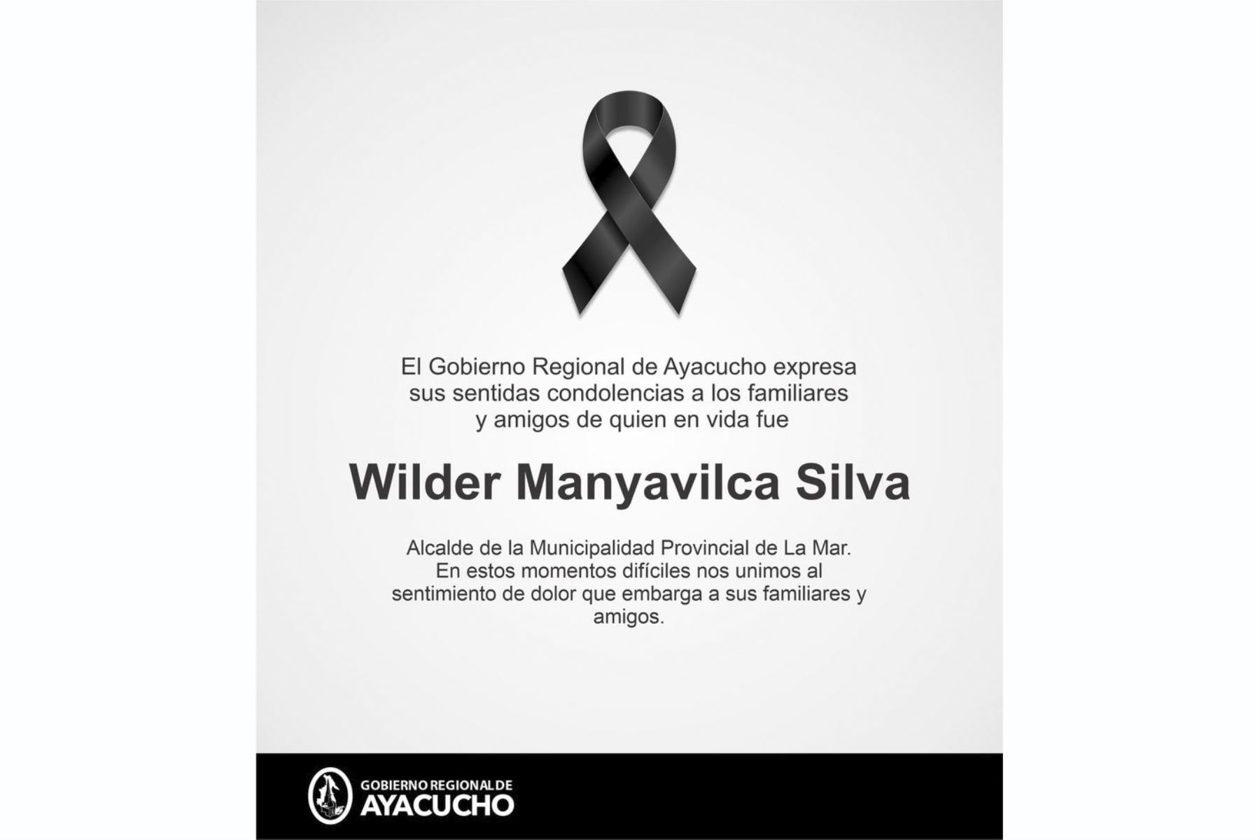 El alcalde provincial de La Mar, Wilder Manyavilca Silva, fue asesinado en la comunidad de Las Palmas, en el Vraem. Foto: internet.