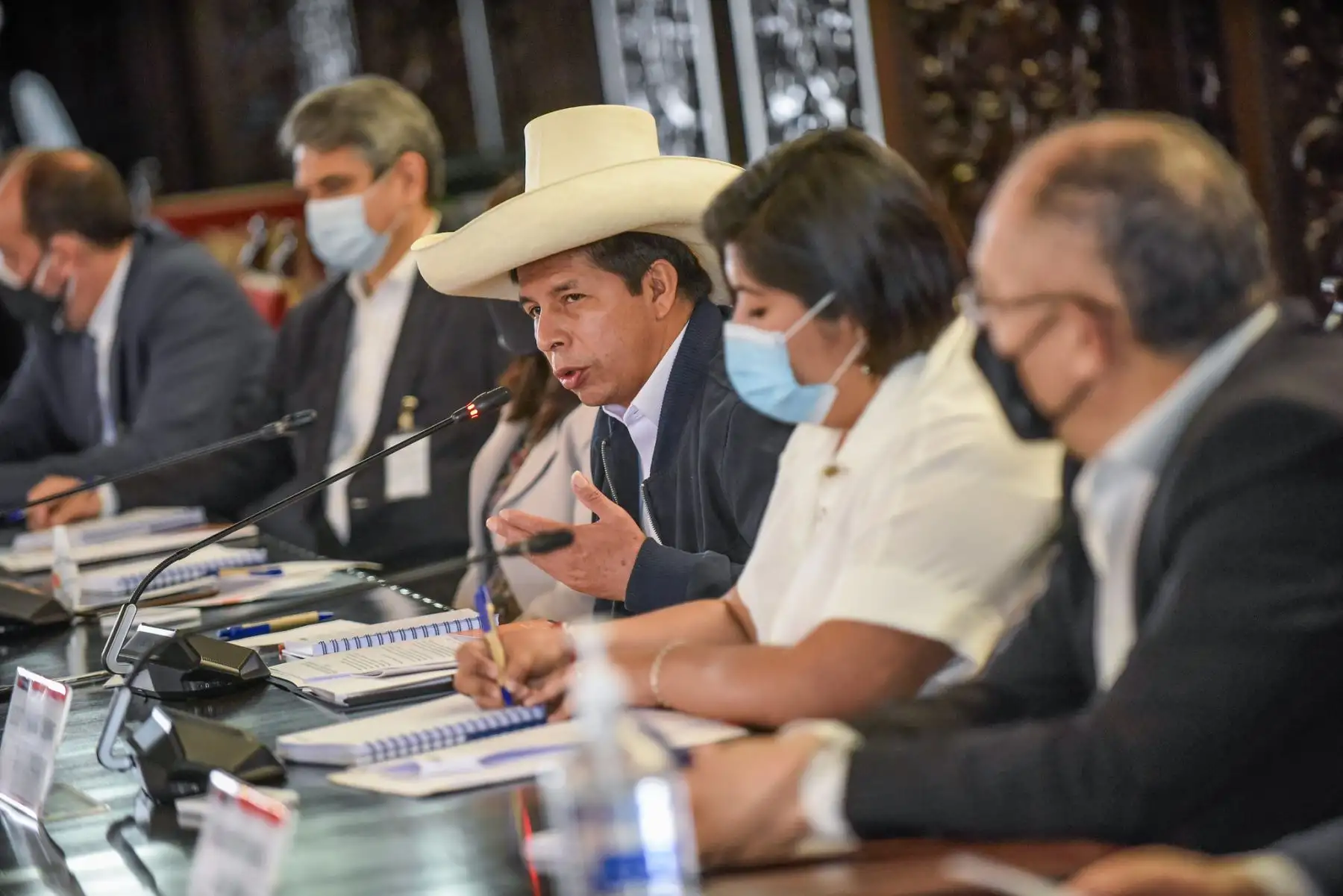 Presidente de la República, Pedro Castillo, asiste a la Sesión de reinstalación del periodo 2021 -2026 del Pleno del Consejo Nacional de Trabajo y Promoción del Empleo. Foto: ANDINA/Prensa Presidencia