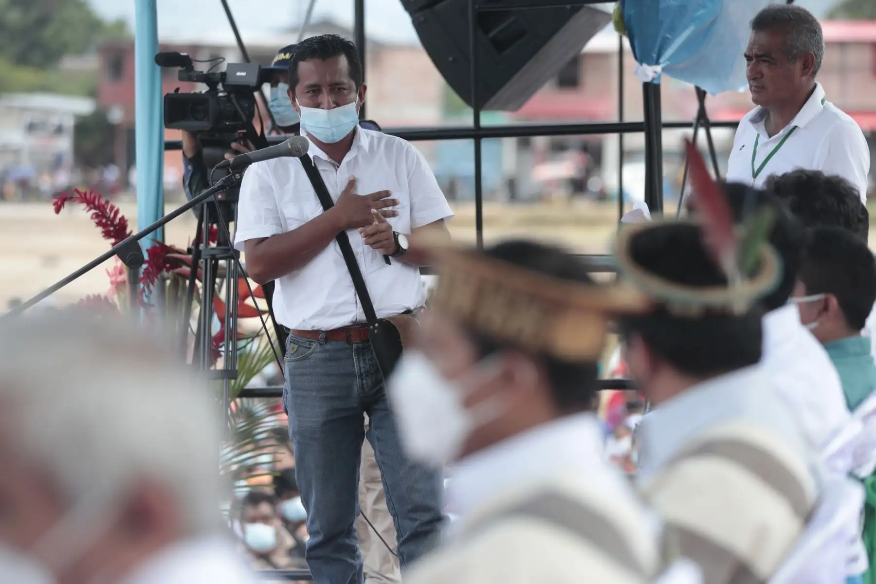 El presidente Pedro Castillo se reúne con organizaciones de productores y autoridades locales de Junín, en la Cumbre Regional Amazónica, que se desarrolla en el distrito de Perené. Foto: ANDINA/Prensa Presidencia