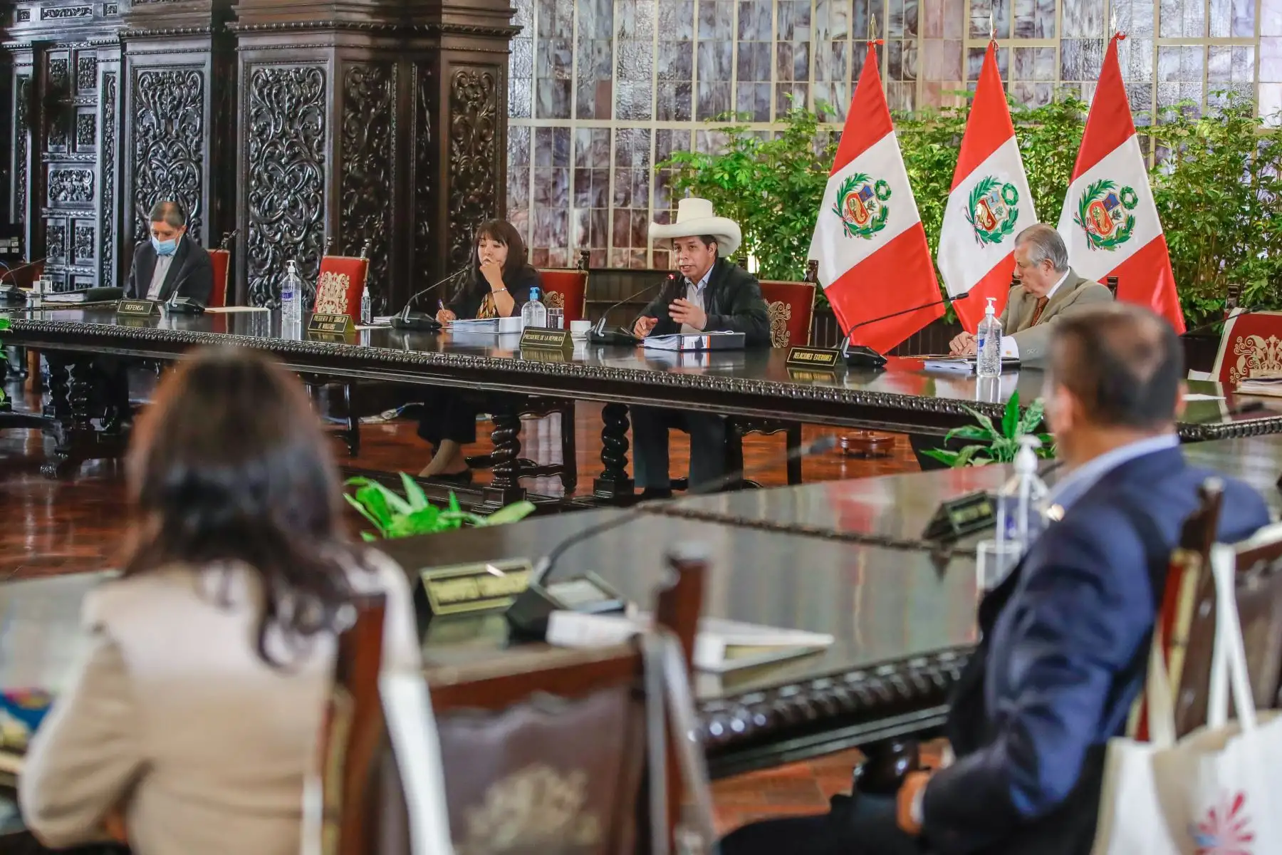 Presidente de la República, Pedro Castillo, lidera sesión de Consejo de Ministros. Foto: ANDINA/Prensa Presidencia