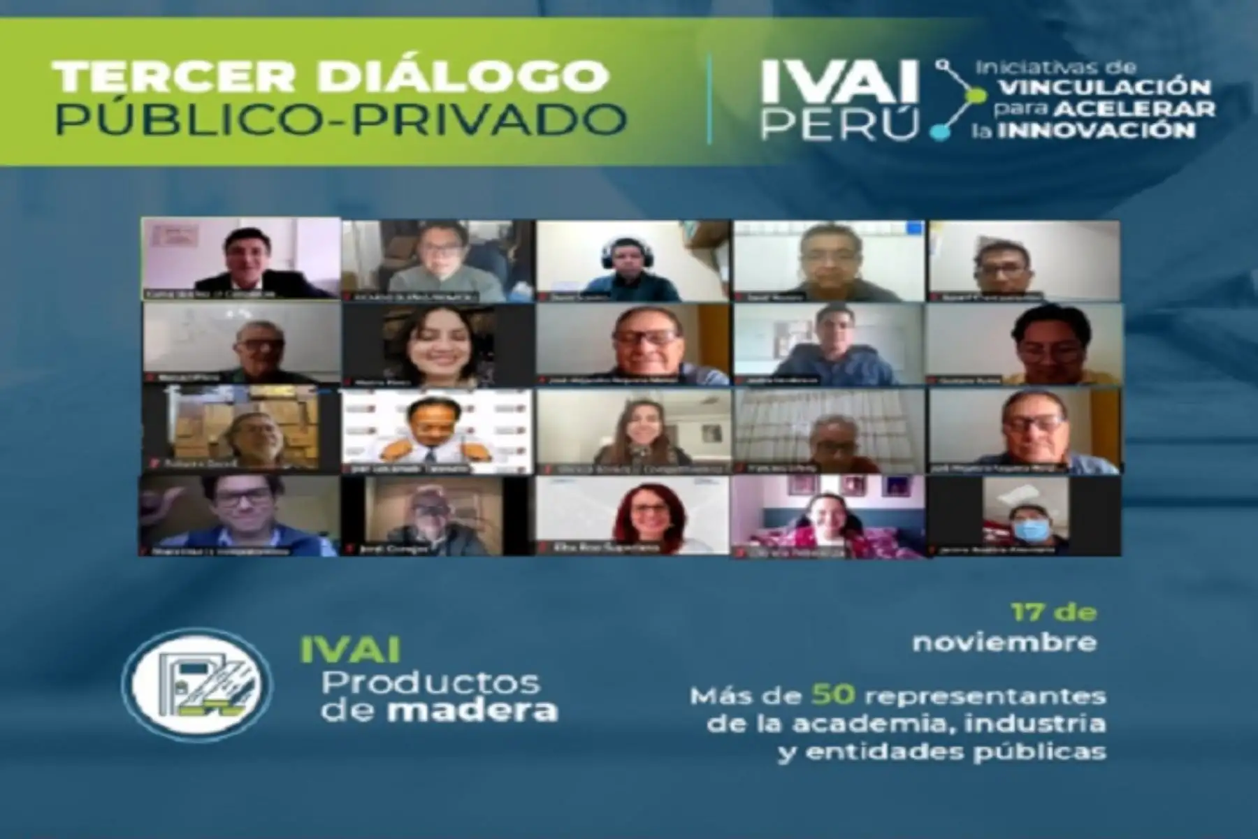 El Tercer Diálogo Público-Privado de las Iniciativas de Vinculación para Acelerar la Innovación (IVAI) se llevó a cabo en la víspera y congregó a más de 50 representantes de la  empresa privada, sector académico, entidades públicas y otras instituciones. Foto: ANDINA/Difusión.