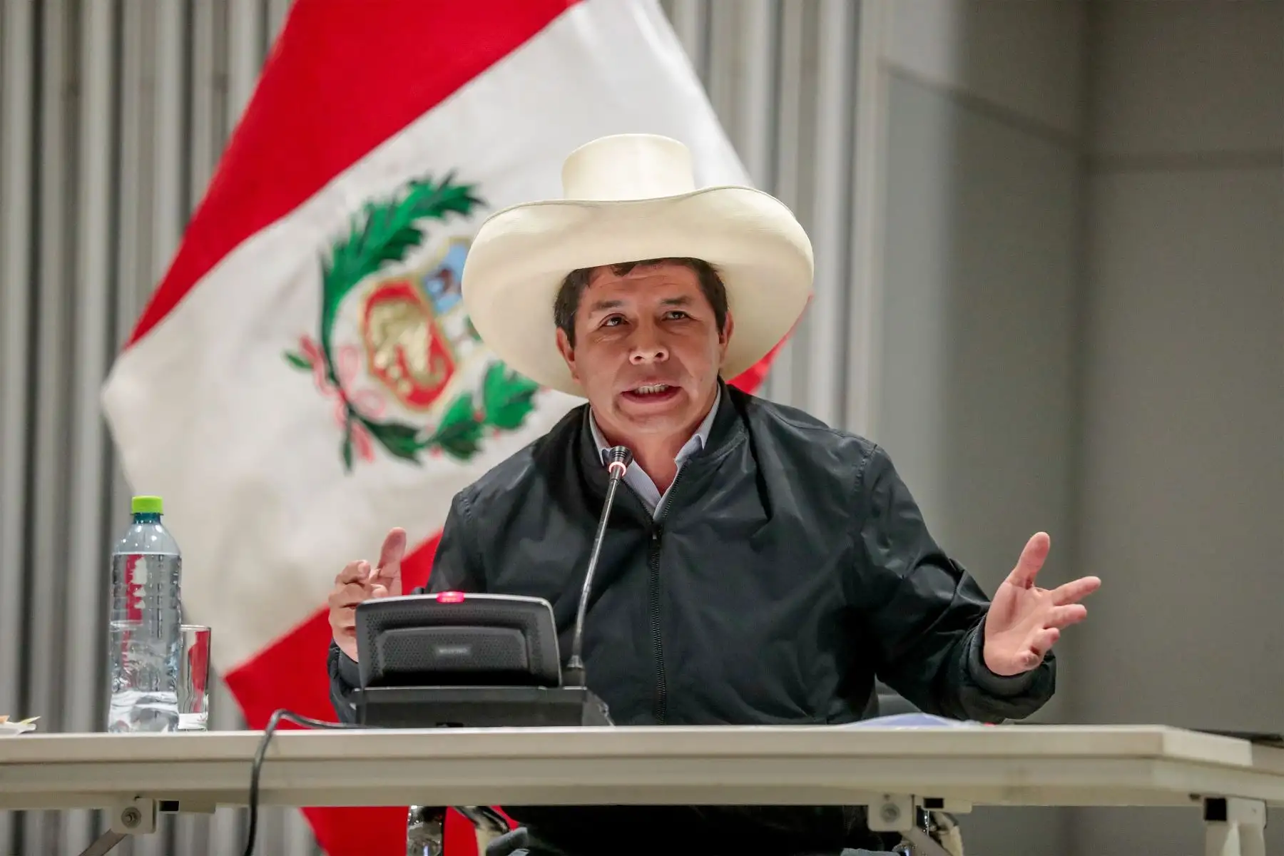 Presidente de la República, Pedro Castillo, asistió al Encuentro del Ejecutivo con alcaldes de municipalidades rurales y urbanas trabajando por el desarrollo local, que se desarrolló en el  Centro de Convenciones de Lima.
Foto: ANDINA/ Prensa Presidencia