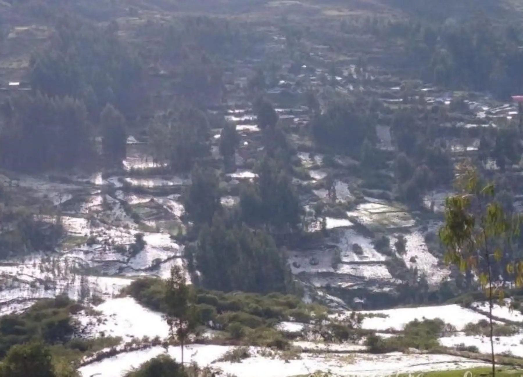 La caída de granizada afectó varias hectáreas de cultivo en la provincia de Huari, región Áncash. ANDINA/Difusión