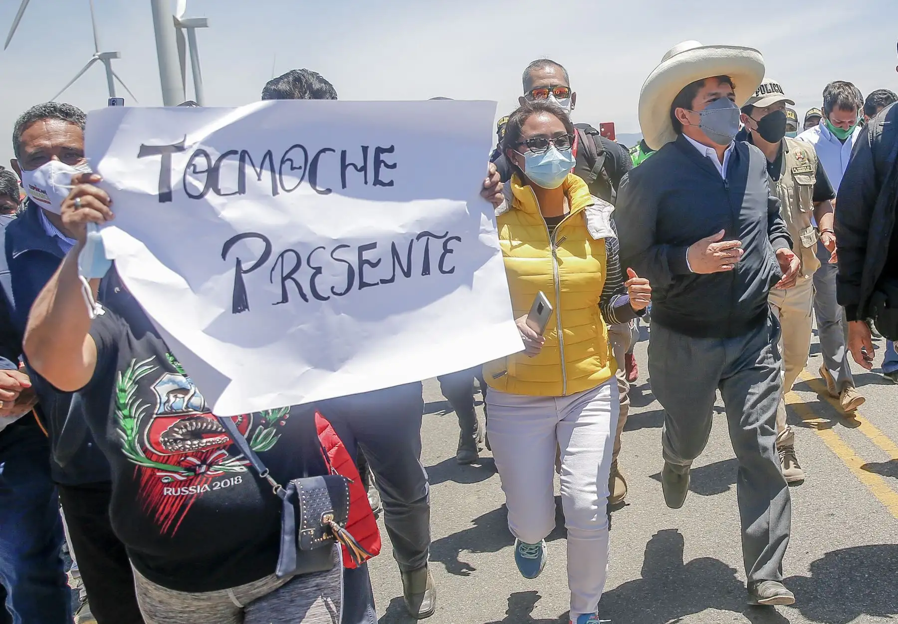 El presidente de la República, Pedro Castillo, participa en la inauguración del Proyecto Eólico Duna y Huambos, ubicado en Chota, región Cajamarca. Foto: ANDINA/Prensa Presidencia