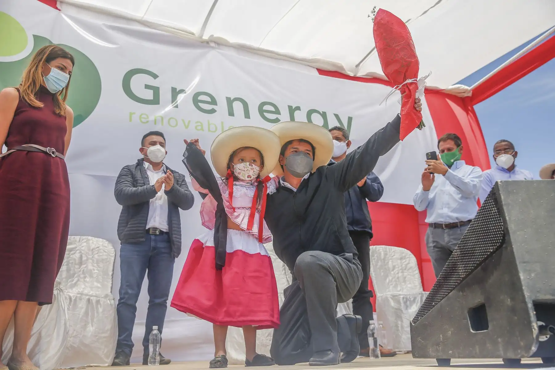 El presidente de la República, Pedro Castillo, participa en la inauguración del Proyecto Eólico Duna y Huambos, ubicado en Chota, región Cajamarca. Foto: ANDINA/Prensa Presidencia