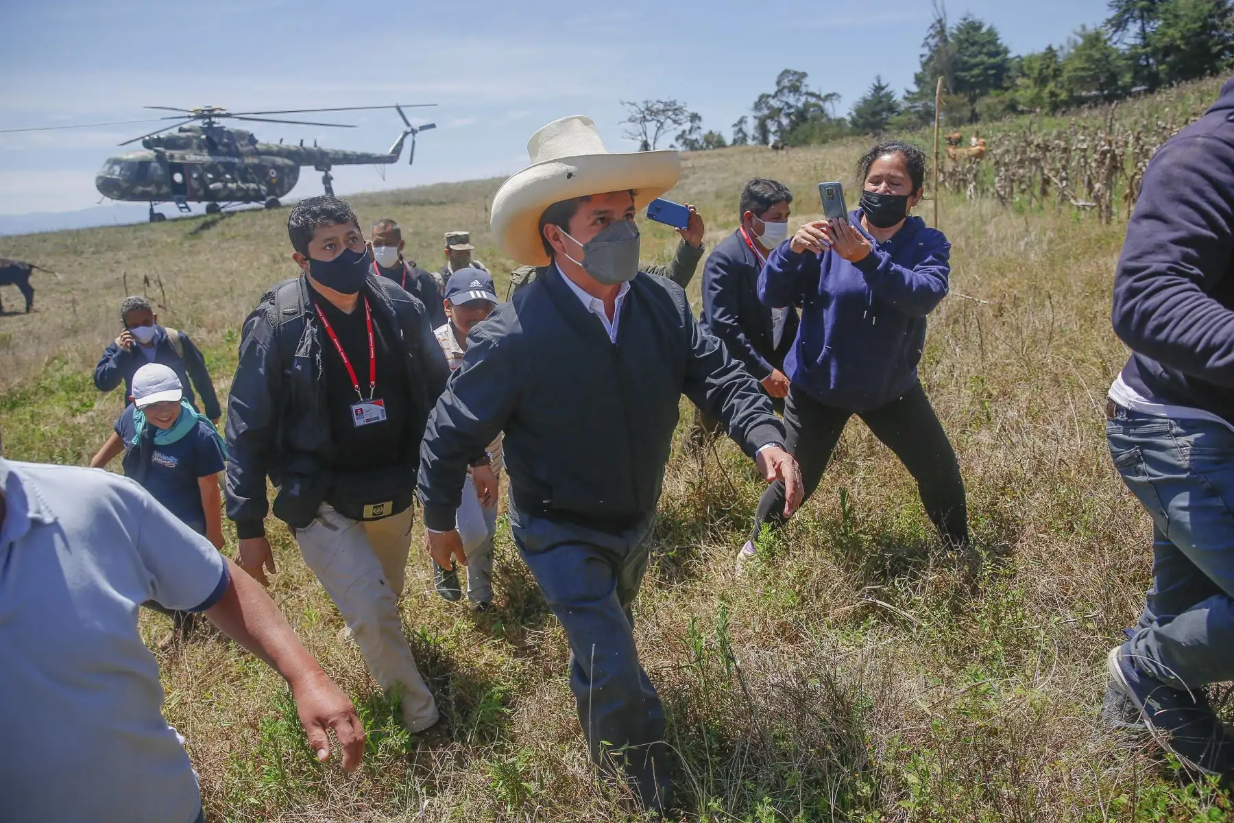 El presidente de la República, Pedro Castillo, participa en la inauguración del Proyecto Eólico Duna y Huambos, ubicado en Chota, región Cajamarca. Foto: ANDINA/Prensa Presidencia