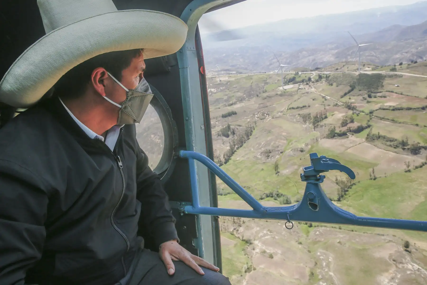 El presidente de la República, Pedro Castillo, participa en la inauguración del Proyecto Eólico Duna y Huambos, ubicado en Chota, región Cajamarca. Foto: ANDINA/Prensa Presidencia