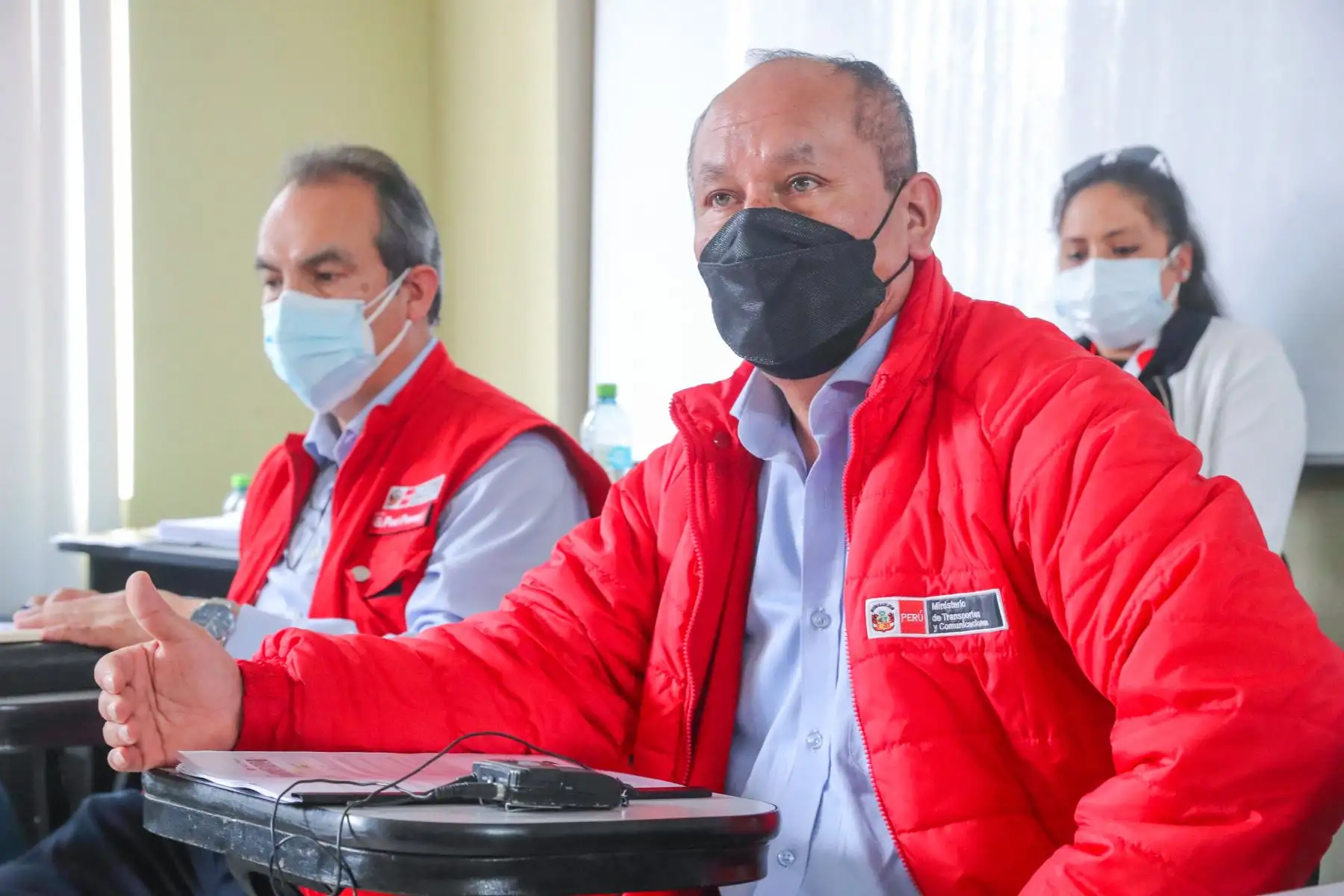 En la ciudad de Huánuco, el ministro de Transportes y Comunicaciones, Juan Francisco Silva, participó en la mesa técnica de Transporte y Seguridad Vial en la que intervinieron autoridades y alcaldes de Huánuco, Pasco y Junín. Foto: MTC