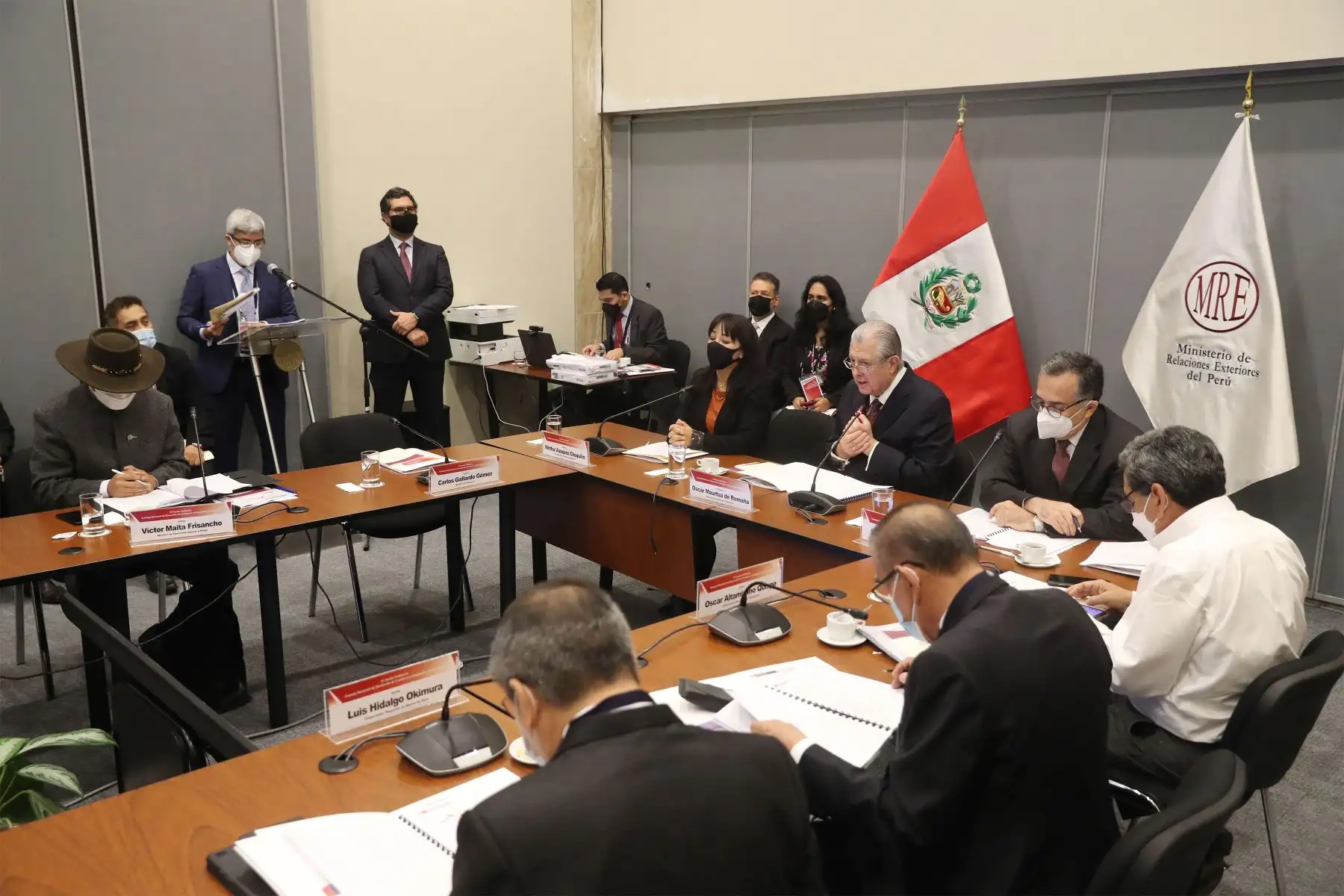 La presidenta del Consejo de Ministros, Mirtha Vásquez Premier  participó en la VI sesión del Consejo Nacional de Desarrollo de Fronteras e Integración Fronteriza, espacio de articulación que permite concertar acciones para atender a poblaciones de frontera a través del diálogo entre los tres niveles de gobierno.
Foto: ANDINA/Andrés Valle