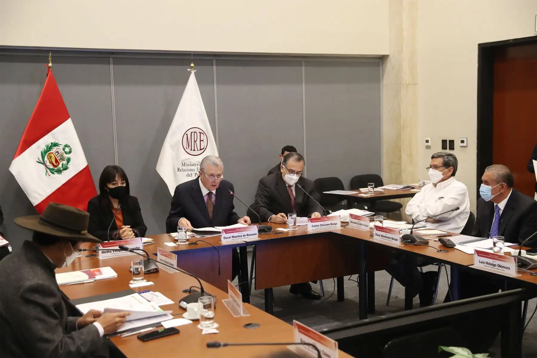 La presidenta del Consejo de Ministros, Mirtha Vásquez Premier  participó en la VI sesión del Consejo Nacional de Desarrollo de Fronteras e Integración Fronteriza, espacio de articulación que permite concertar acciones para atender a poblaciones de frontera a través del diálogo entre los tres niveles de gobierno.
Foto: ANDINA/Andrés Valle