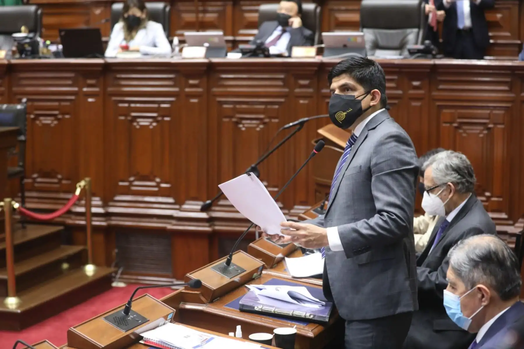 Carrasco Millones identificó cuatro objetivos estratégicos del sector Defensa para el próximo año, con los que busca justificar el pedido de su presupuesto. Foto: Congreso de la República.