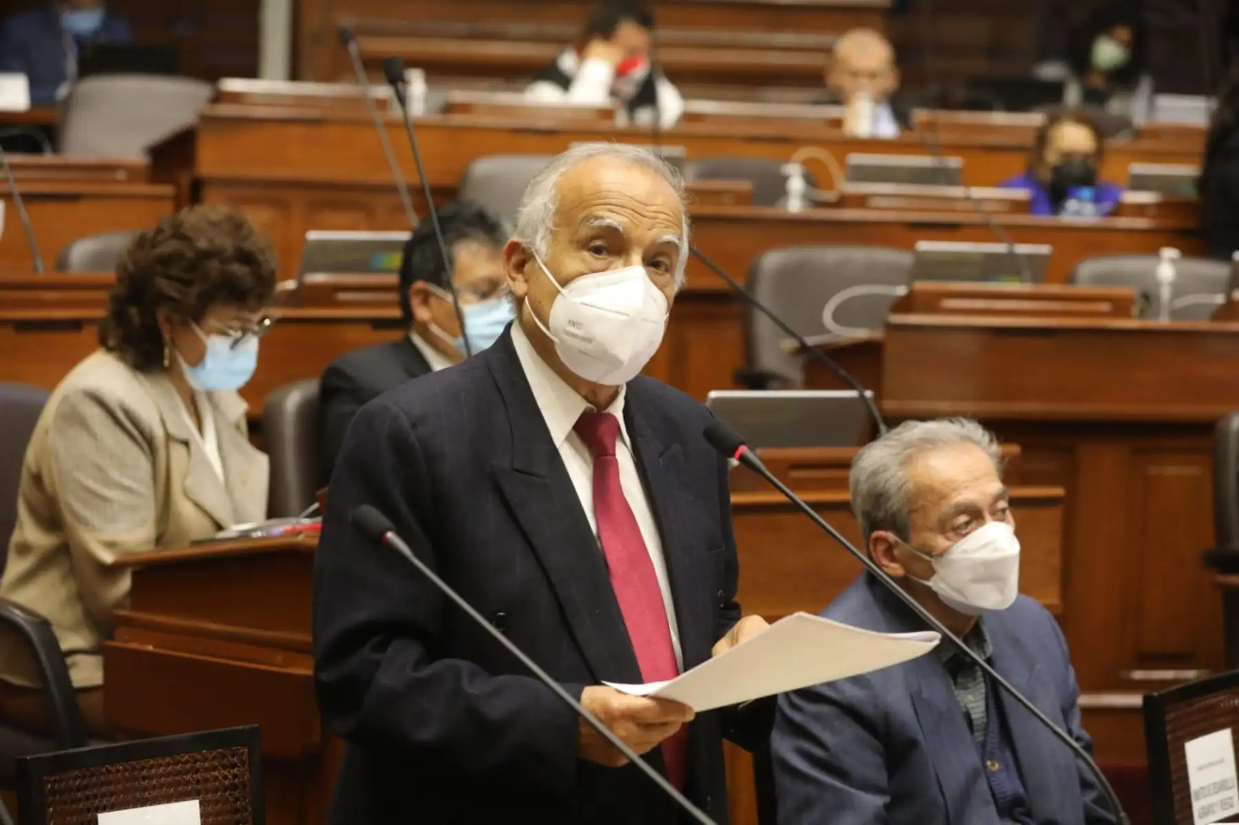 El marco estratégico del sector Justicia, mencionó Aníbal Torres, está constituido por 5 ejes, articulados con los objetivos del plan estratégico sectorial multianual. Foto: Congreso de la República.