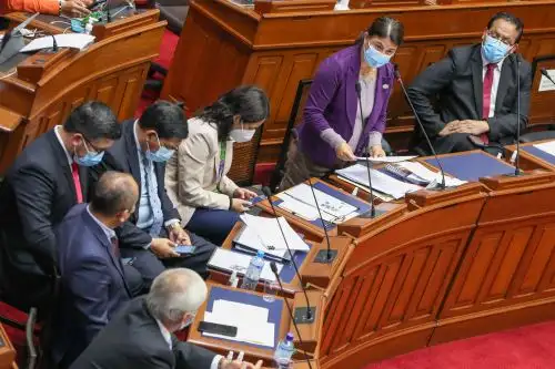 La ministra de Cultura, Gisela Ortiz, participó en la sesión plenaria del Congreso en la que se sustenta el presupuesto del sector público para el año fiscal 2022. Foto: PCM