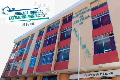 Apurímac: Corte de Justicia planear atender 800 expedientes en jornada extraordinaria que se desarrollará mañana viernes 26 de noviembre.