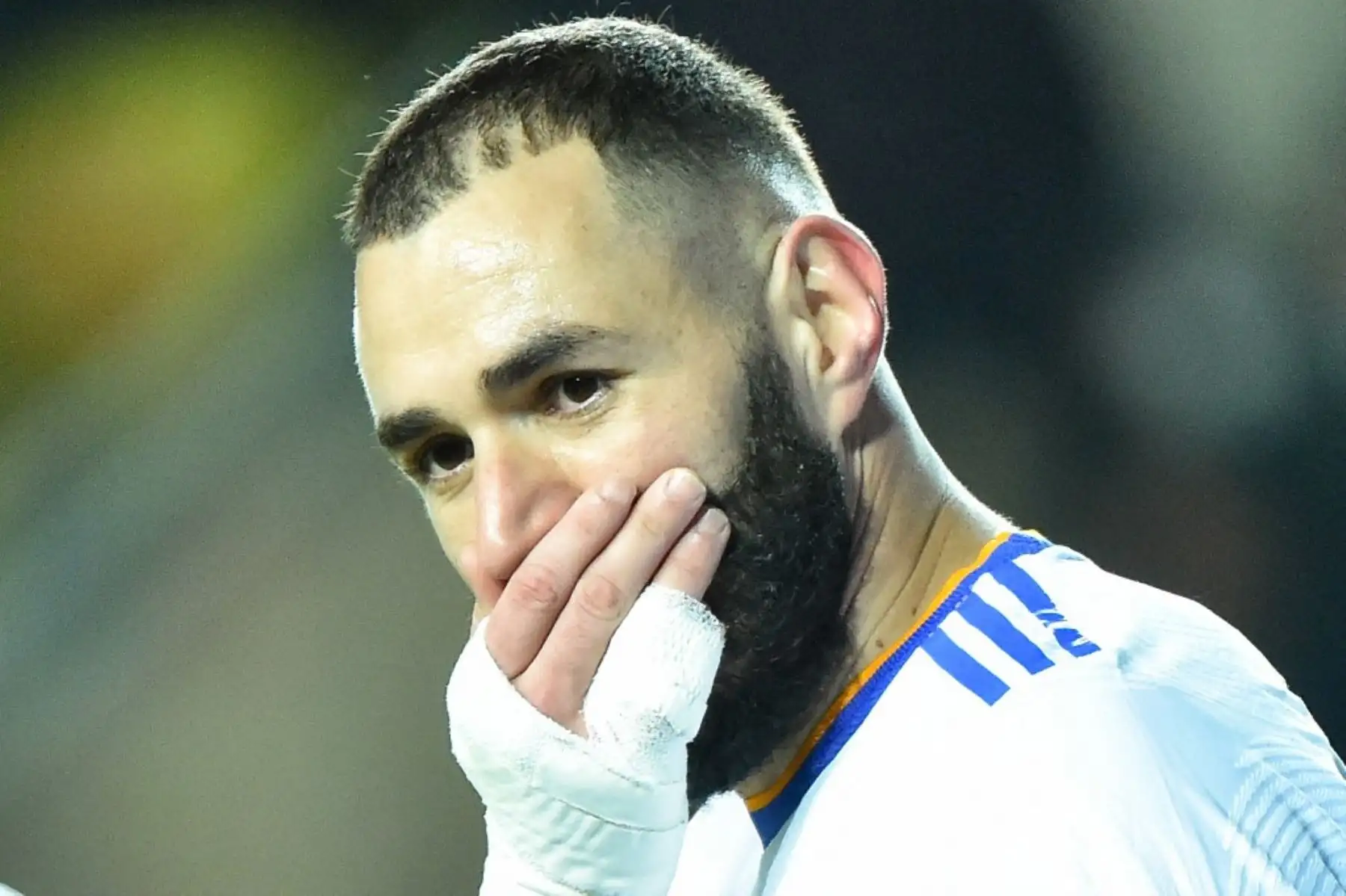 El delantero francés del Real Madrid Karim Benzema durante el partido de fútbol de la Liga de Campeones de la UEFA entre el Sheriff y el Real Madrid en el Sheriff Stadium de Tiraspol el 24 de noviembre de 2021. Foto: AFP