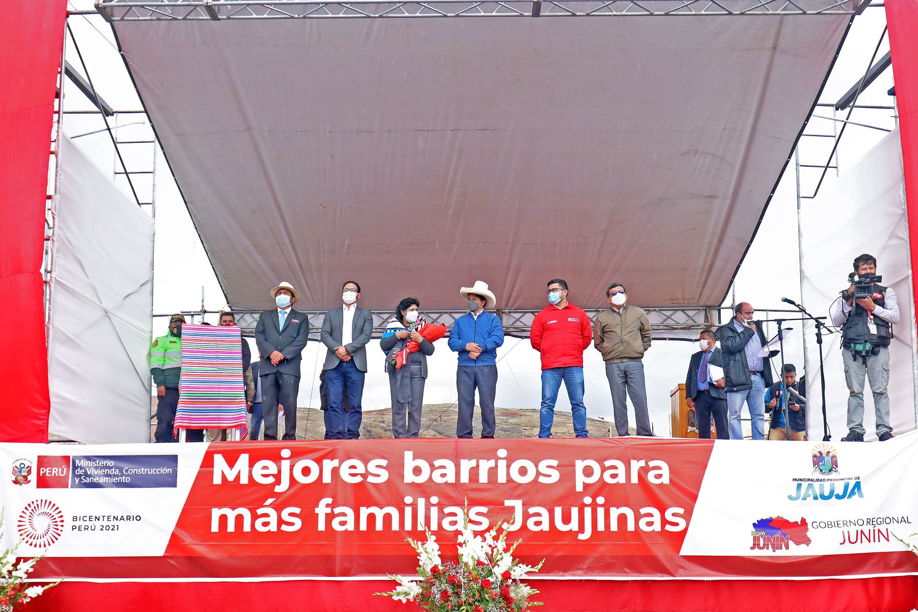 Presidente Pedro Castillo inaugura las obras de mejoramiento de las pistas y veredas de la Av. Héroes de la Breña, en la provincia de Jauja.
Foto: ANDINA/ Prensa Presidencia