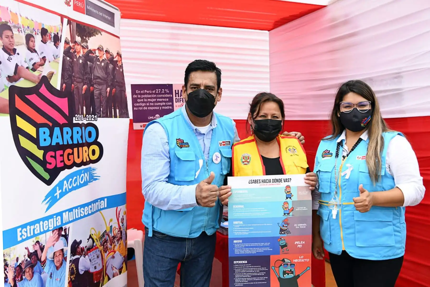 Ministerio del Interior y  Policía Nacional del Perú  comprometidos con la lucha por la eliminación de la violencia contra la mujer.
Foto: Mininter