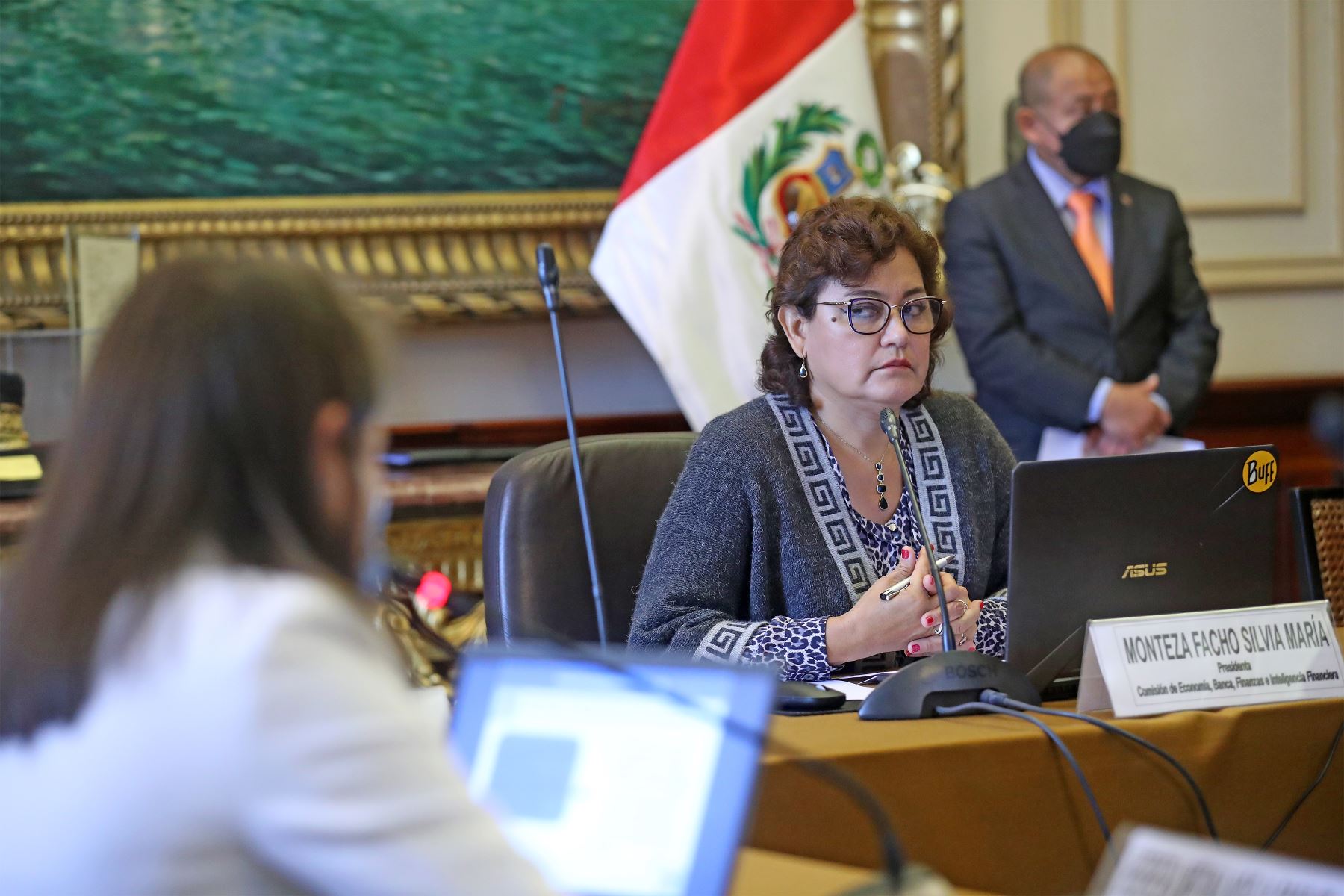 Congresista Silvia Monteza dirige la sesión en la comisión de Economía.
Foto: Congreso