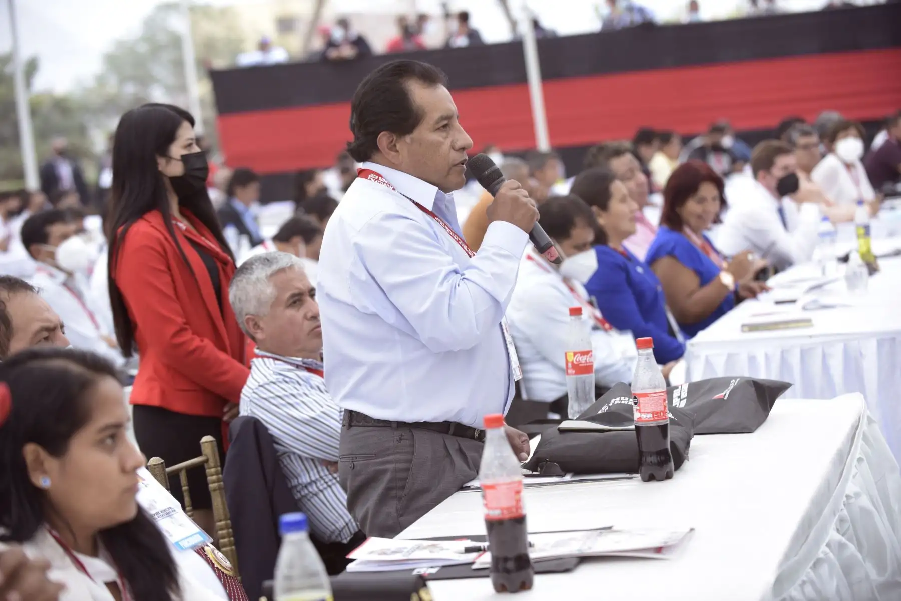 El presidente de la República, Pedro Castillo, asiste a la clausura de la Cumbre Municipal del Bicentenario 2021, organizada por la Federación de Municipios Libres del Perú. Foto: ANDINA/Prensa Presidencia