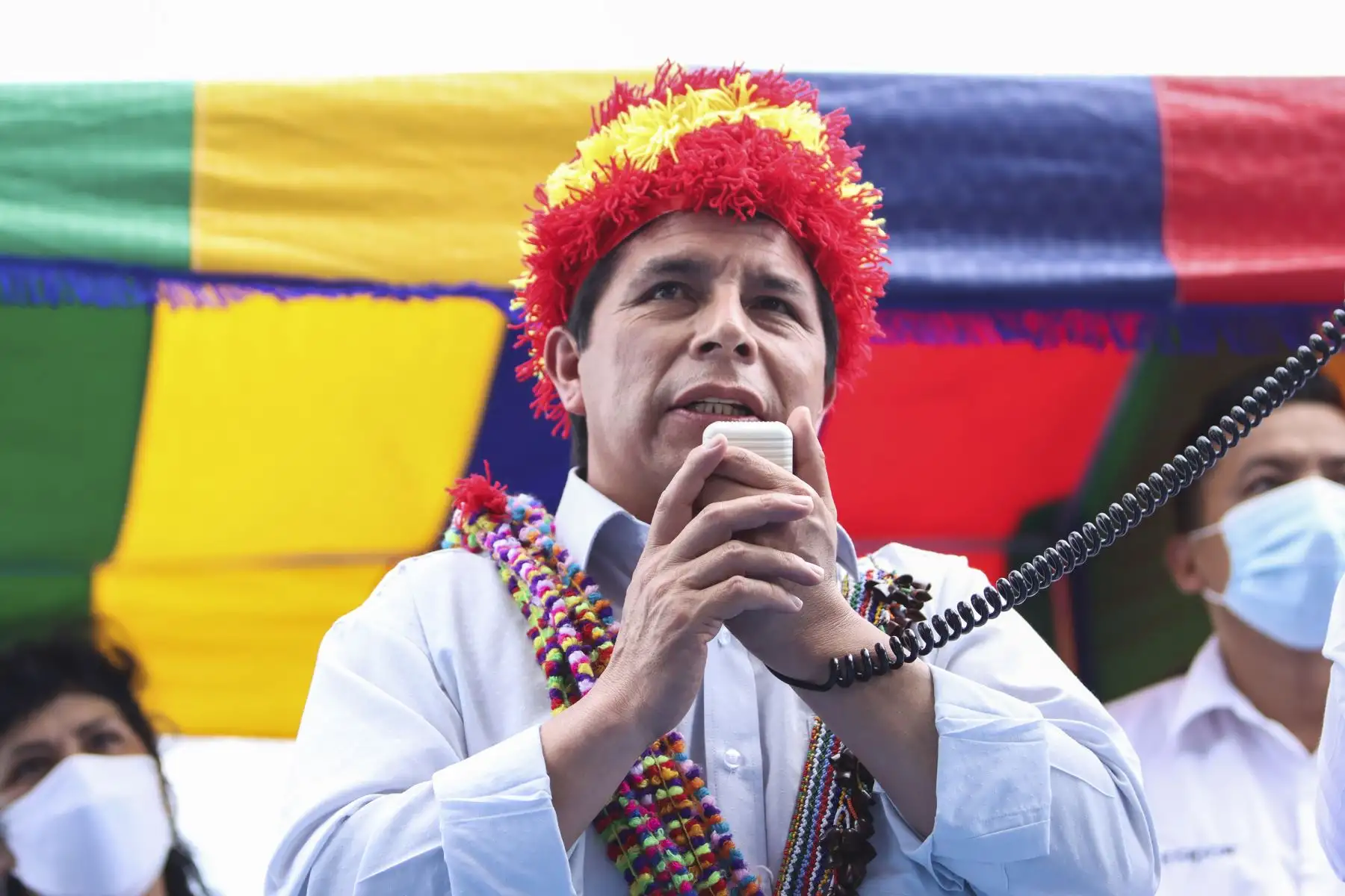 El presidente de la República, Pedro Castillo, participa en la ceremonia de inauguración del VII Encuentro Nacional de Rondas Campesinas, Nativas y Urbanas del Perú, que se desarrolla en distrito de Yurimaguas, región Loreto. Foto: ANDINA/Prensa Presidencia