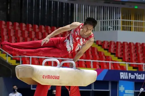Edwar Alarcón se llevó 2 de medallas de plata, en las pruebas de Caballo con Arzones y Anilla