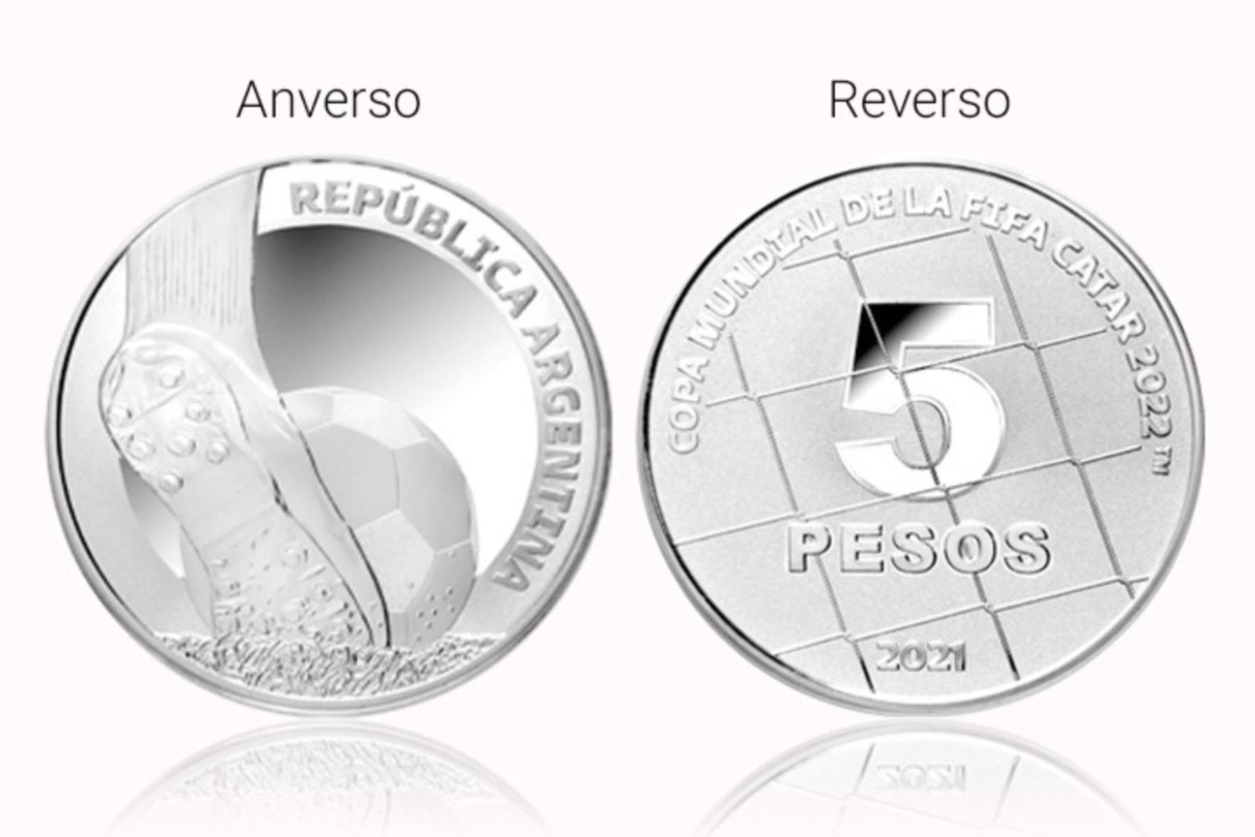 Argentina emite monedas de plata conmemorativas del Mundial de Fútbol Catar 2022, acuñadas en España
