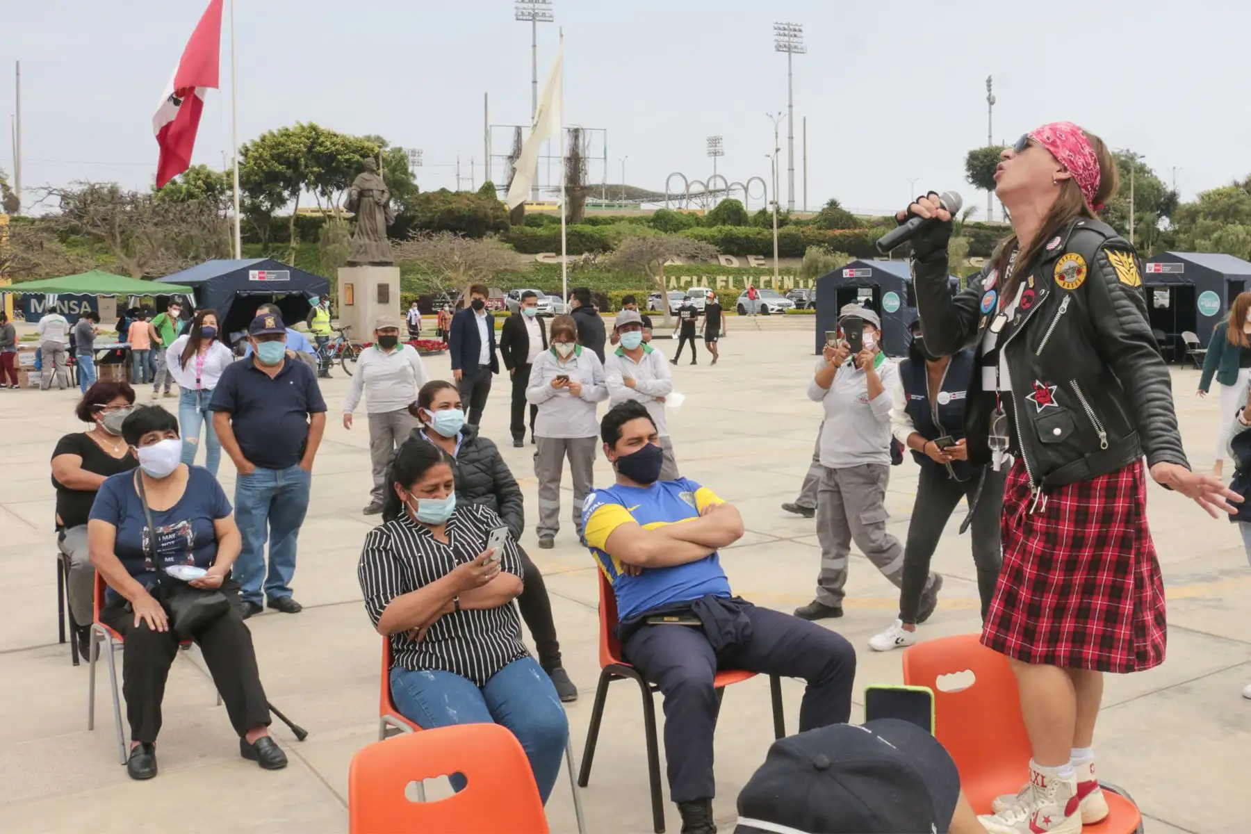 Ministerio de Salud organiza el  Festival VacunaRock en San Marcos, que tiene como objetivo incentivar y promover la vacuna a traves de diversas actividades artísticas.
Foto: Minsa