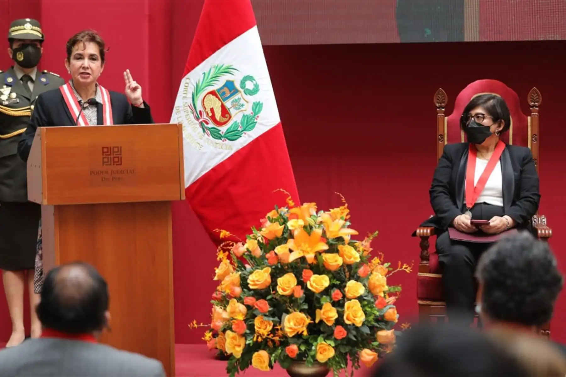 Presidenta del Poder Judicial, Elvia Barrios Alvarado, participa en la ceremonia por el XXVII Aniversario de la Corte Superior de Justicia de Lima Norte. 
Foto: Poder Judicial