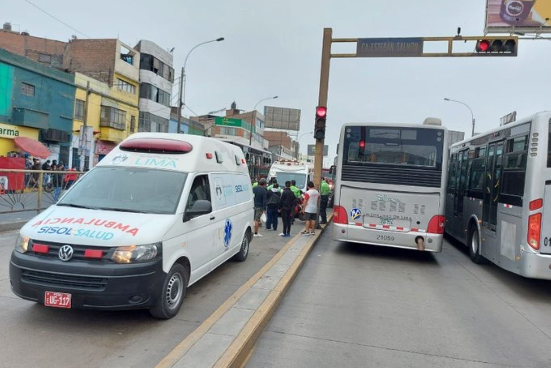 Accidente de tránsito de dos buses del Metropolitano. Foto: ANDINA/Difusión