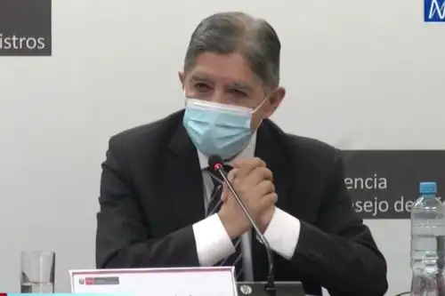El ministro también informó que el trabajo que viene desarrollando su sector sobre Seguridad Ciudadana contempla 3 niveles. Foto: Captura de pantalla