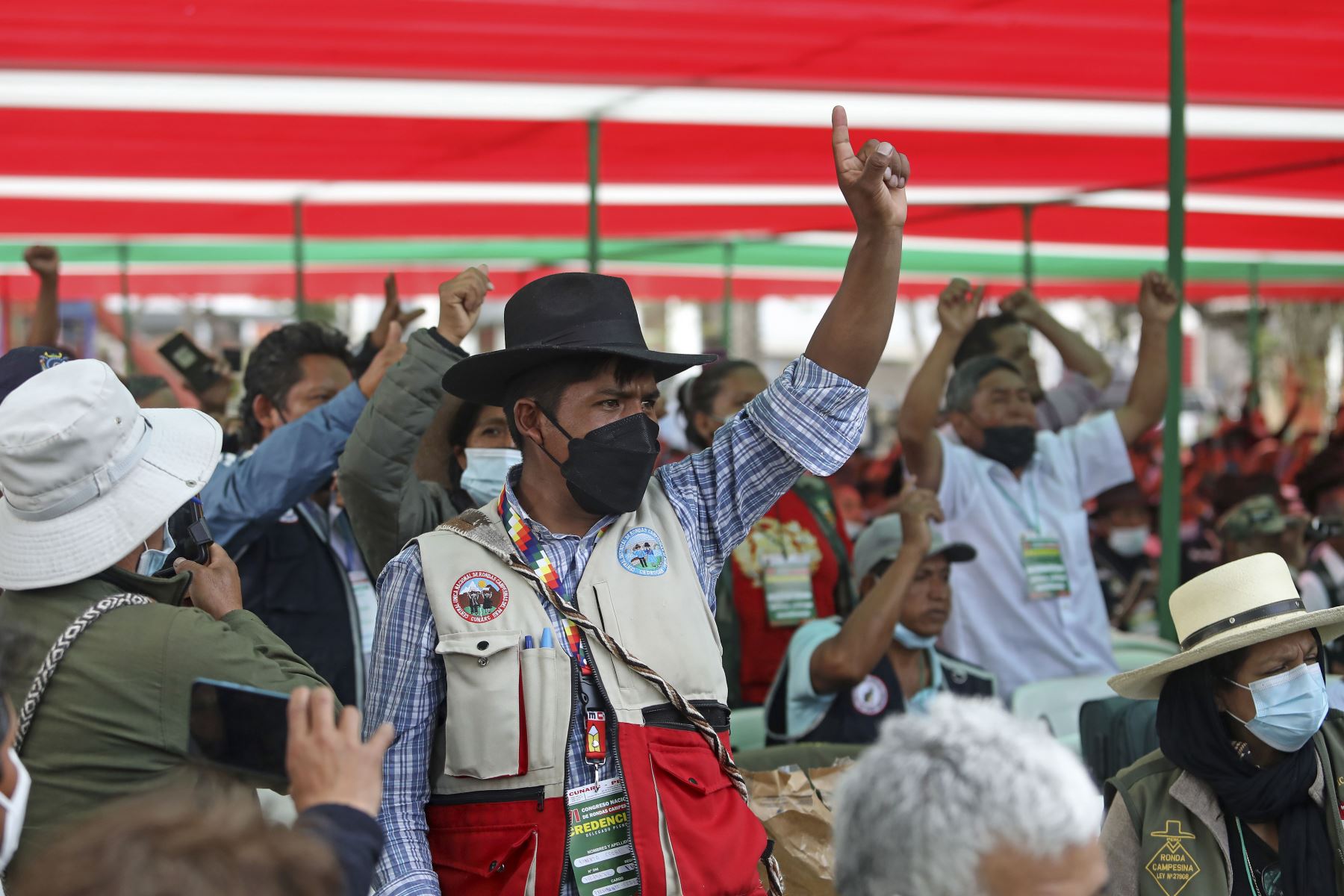 Presidente de la República, Pedro Castillo, inaugura el VI Congreso Nacional de Rondas Campesinas, organizado por CUNARC-Perú en ATE. Foto: ANDINA/Presidencia Perú