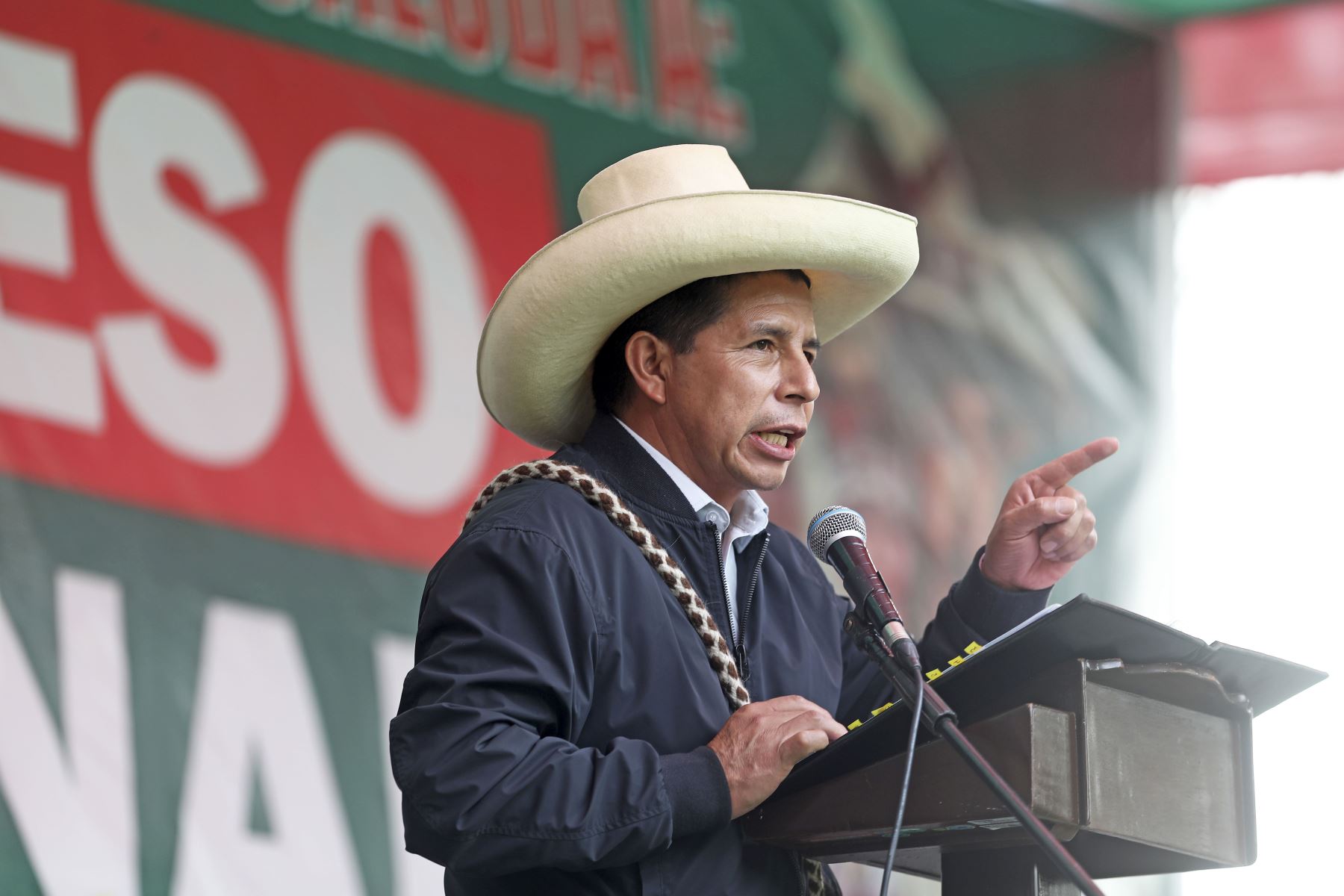 Presidente de la República, Pedro Castillo, inaugura el VI Congreso Nacional de Rondas Campesinas, organizado por CUNARC-Perú en ATE. Foto: ANDINA/Presidencia Perú
