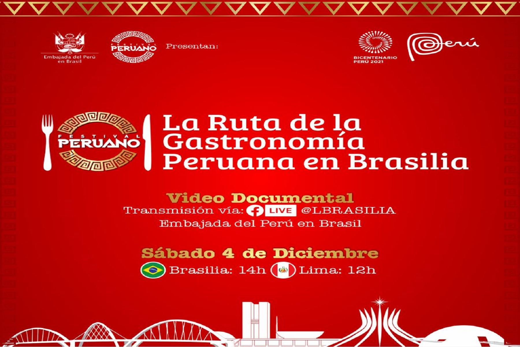 La ruta de la gastronomía peruana en Brasilia Foto: Difusión