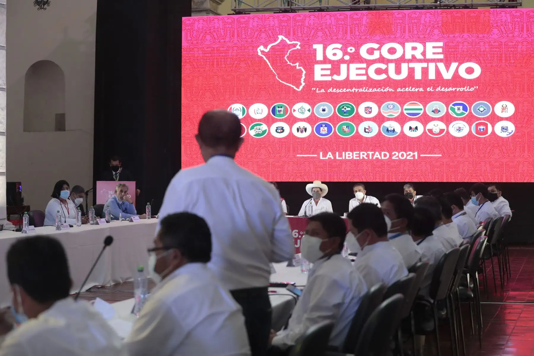 El presidente de la República, Pedro Castillo, participa en 16° GORE Ejecutivo que se desarrolla en la ciudad de Trujillo. Foto: ANDINA/Prensa Presidencia