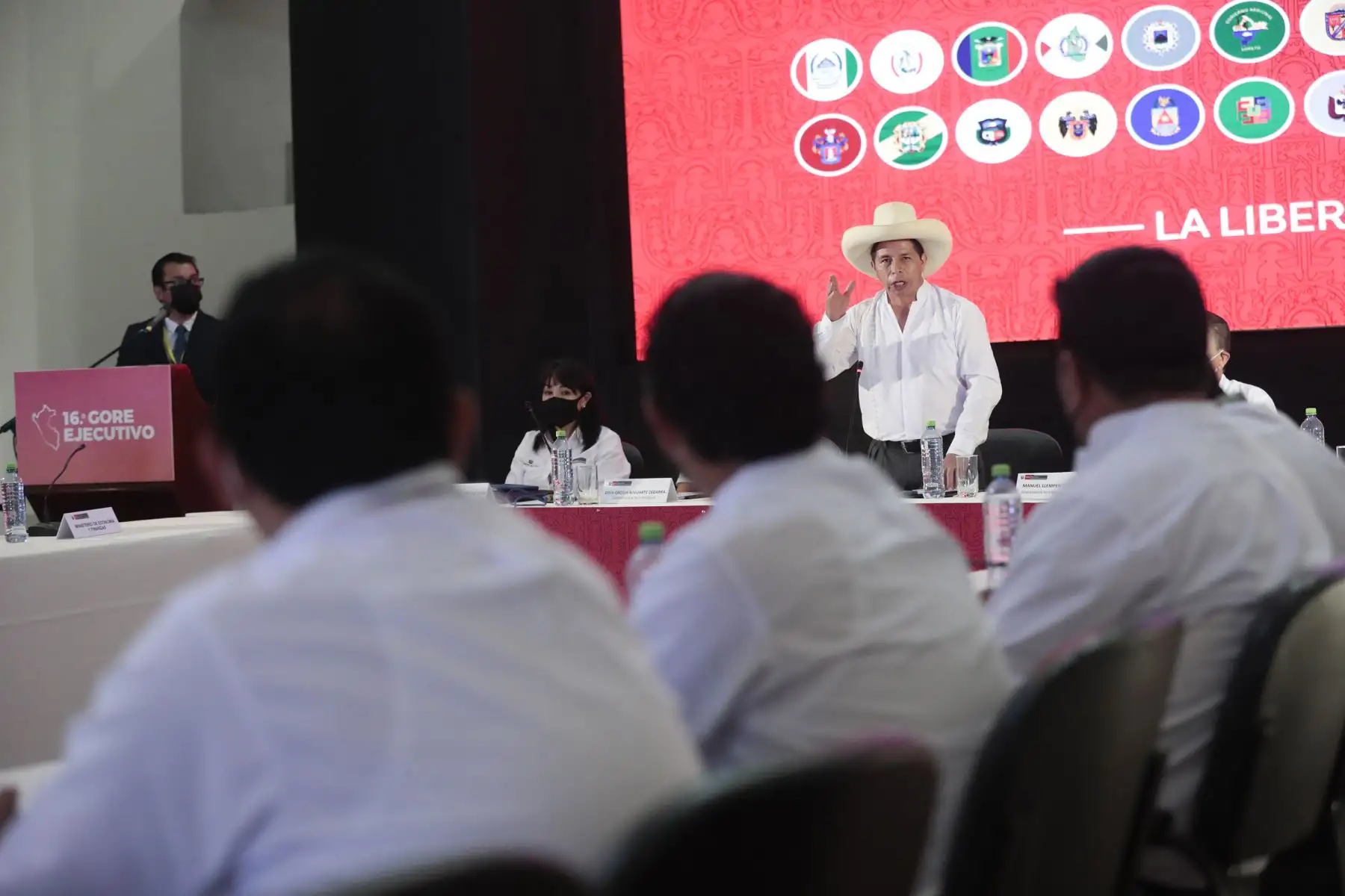 El presidente de la República, Pedro Castillo, participa en 16° GORE Ejecutivo que se desarrolla en la ciudad de Trujillo. Foto: ANDINA/Prensa Presidencia