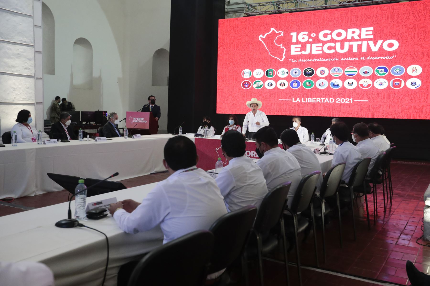 El presidente de la República, Pedro Castillo, participa en 16° GORE Ejecutivo que se desarrolla en la ciudad de Trujillo. Foto: ANDINA/Prensa Presidencia