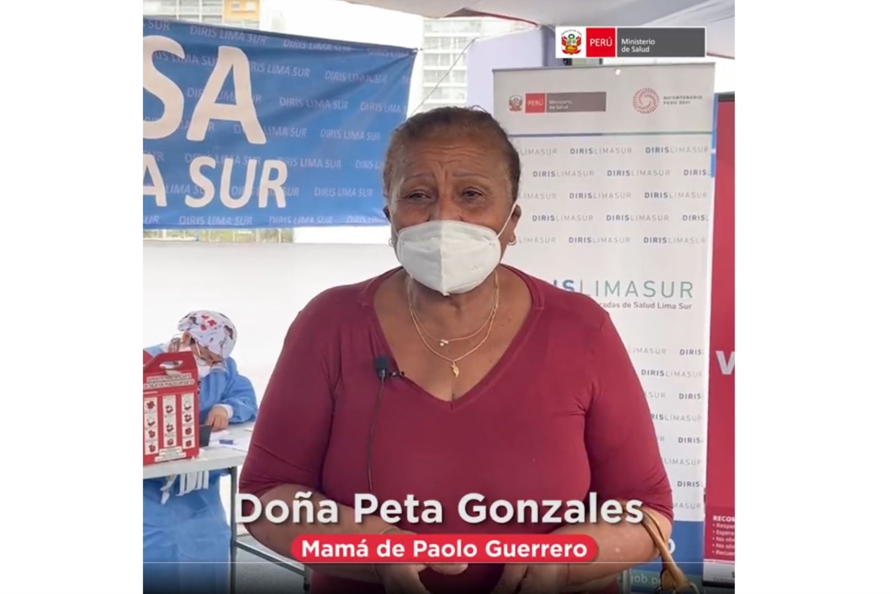 Petronila Gonzales, madre de Paolo Guerrero, llama a recibir la tercera dosis de la vacuna contra la covid-19.