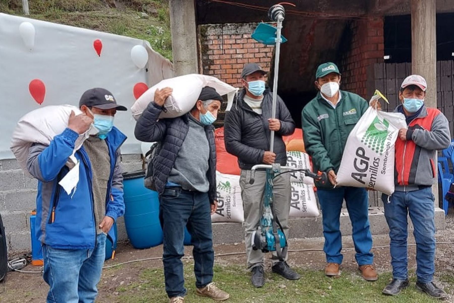 Agro Rural entrega semillas de pastos a agricultores de Huaral. Foto: Cortesía.