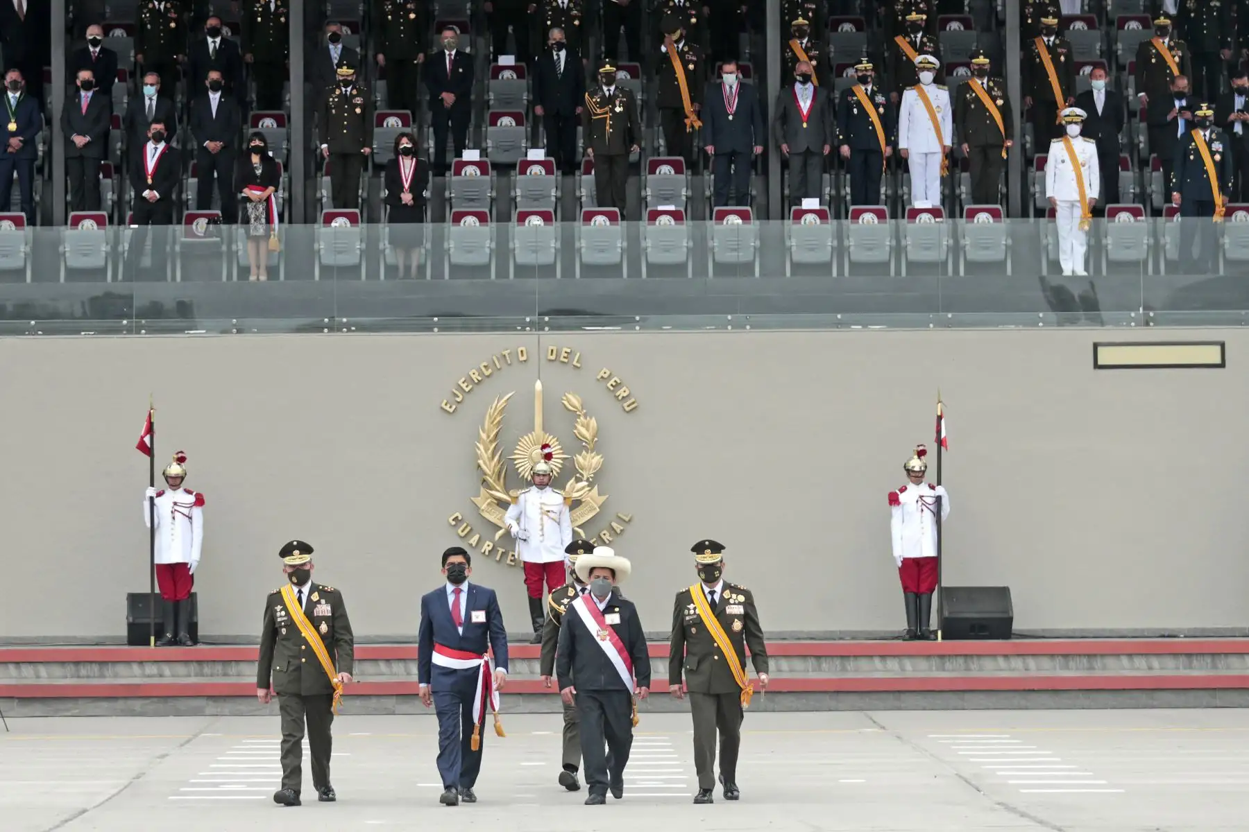 Mandatario Pedro Castillo asiste a la ceremonia central por el 197° aniversario de la Batalla de Ayacucho.
Foto: ANDINA/Presidencia Perú