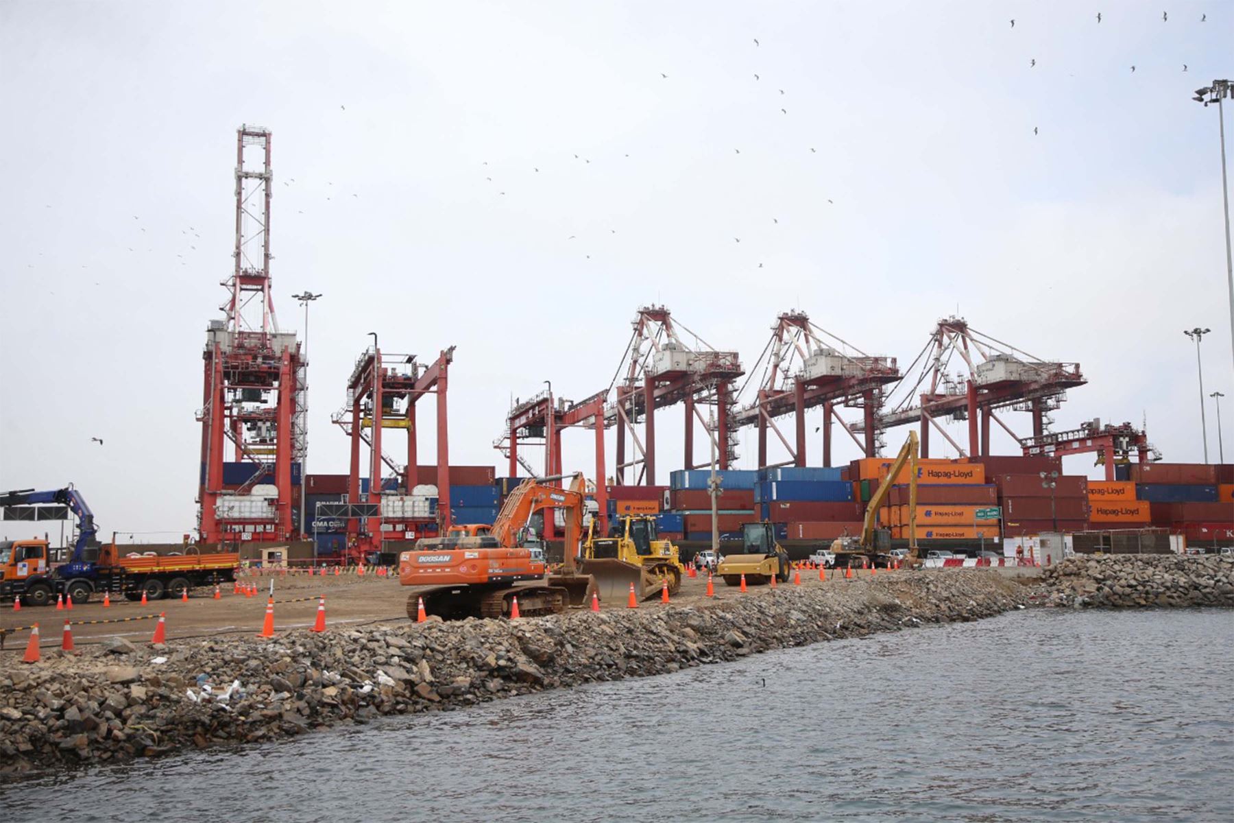 Trabajos de ampliación del muelle Bicentenario en el puerto del Callao. ANDINA/Difusión