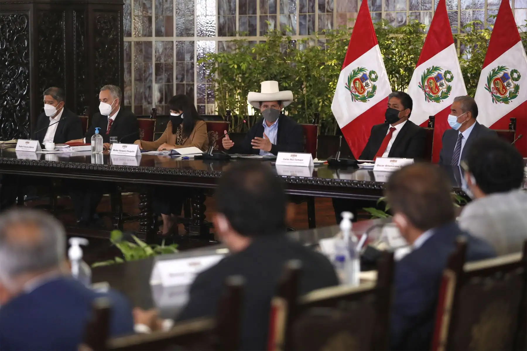 Presidente de la República, Pedro Castillo, sostuvo reunión con Gobernadores Regionales y ministros de Estado.
Foto: ANDINA/ Presidencia