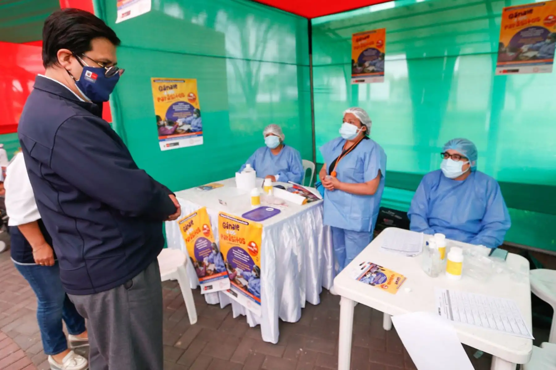 Se dió inicio al Vacuna Fest Navideño en la USMP como parte del cierre de brechas de vacunación contra la covid-19. Foto: Minsa