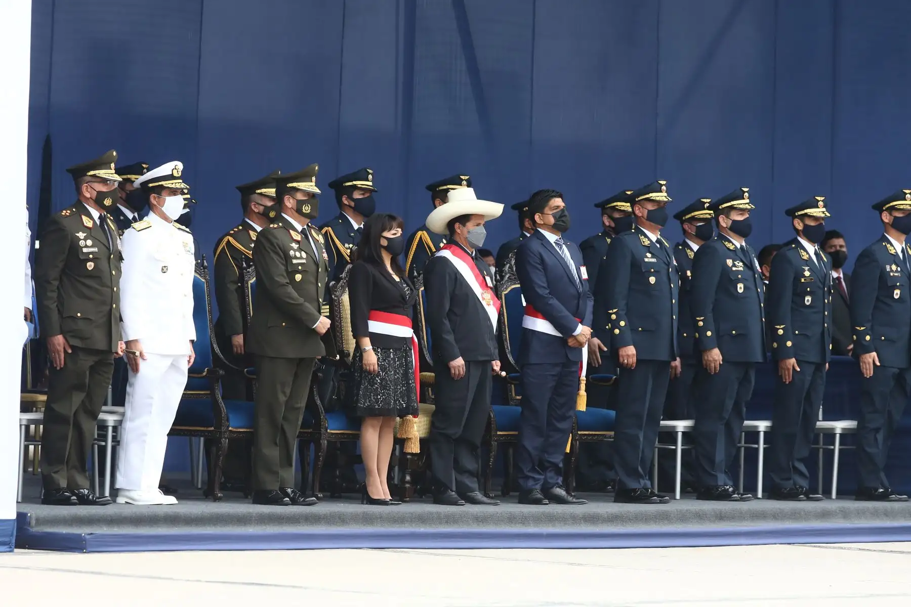 El presidente de la República, Pedro Castillo Terrones, encabeza la Ceremonia de Graduación de los Alféreces de la Escuela de Oficiales de la Fuerza Aérea del Perú.
Foto: ANDINA/Vidal Tarqui