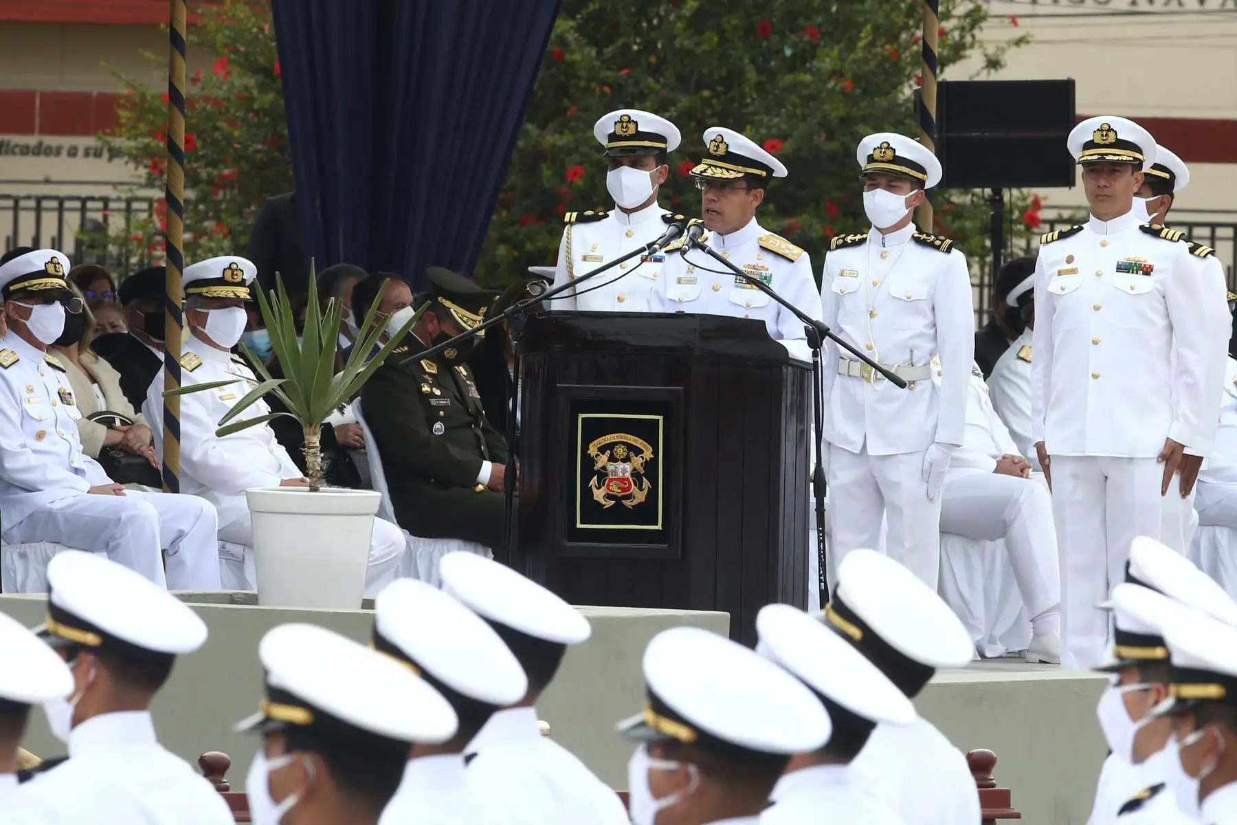 Presidente Pedro Castillo encabeza la ceremonia de graduación en la Escuela de Oficiales de la Marina de Guerra del Perú.
Foto: ANDINA/ Vidal Tarqui