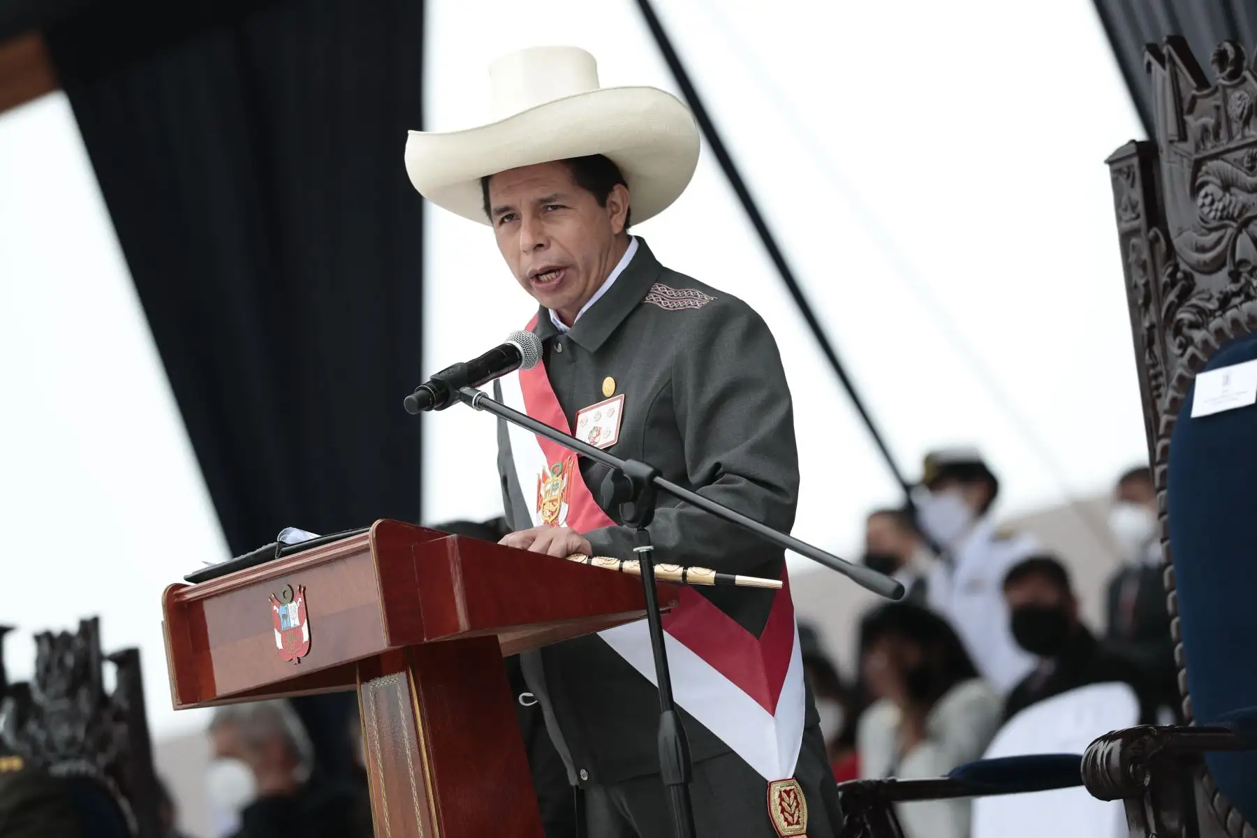 Presidente de la República, Pedro Castillo, asiste a la ceremonia de graduación de los alféreces de fragata de la Escuela Naval del Perú.
Foto: ANDINA/Presidencia Perú