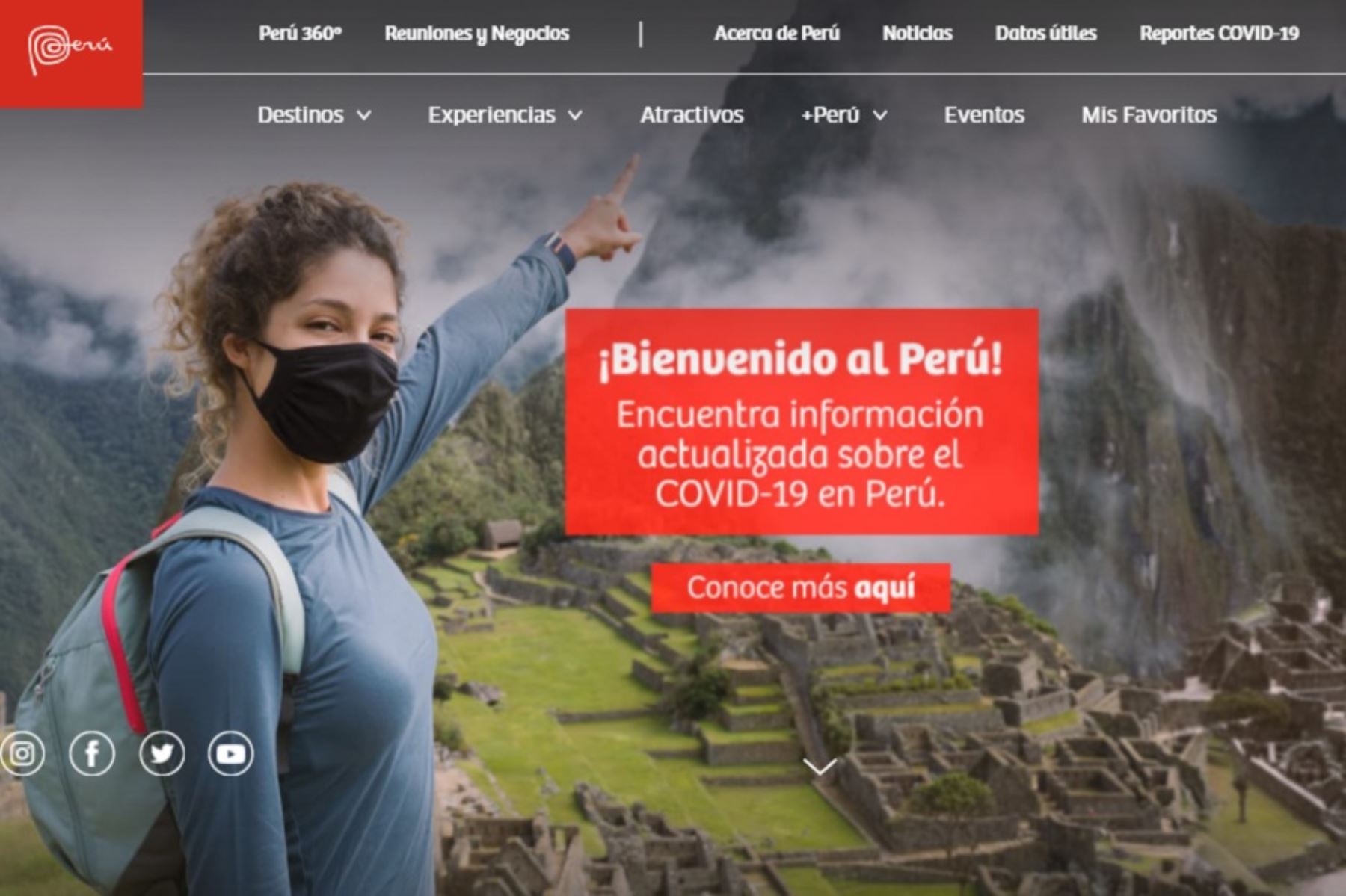 Página web Peru.travel de Promperú fue elegida la mejor del rubro turismo a nivel mundial en los World Travel Tech Awards 2021. INTERNET / Medios