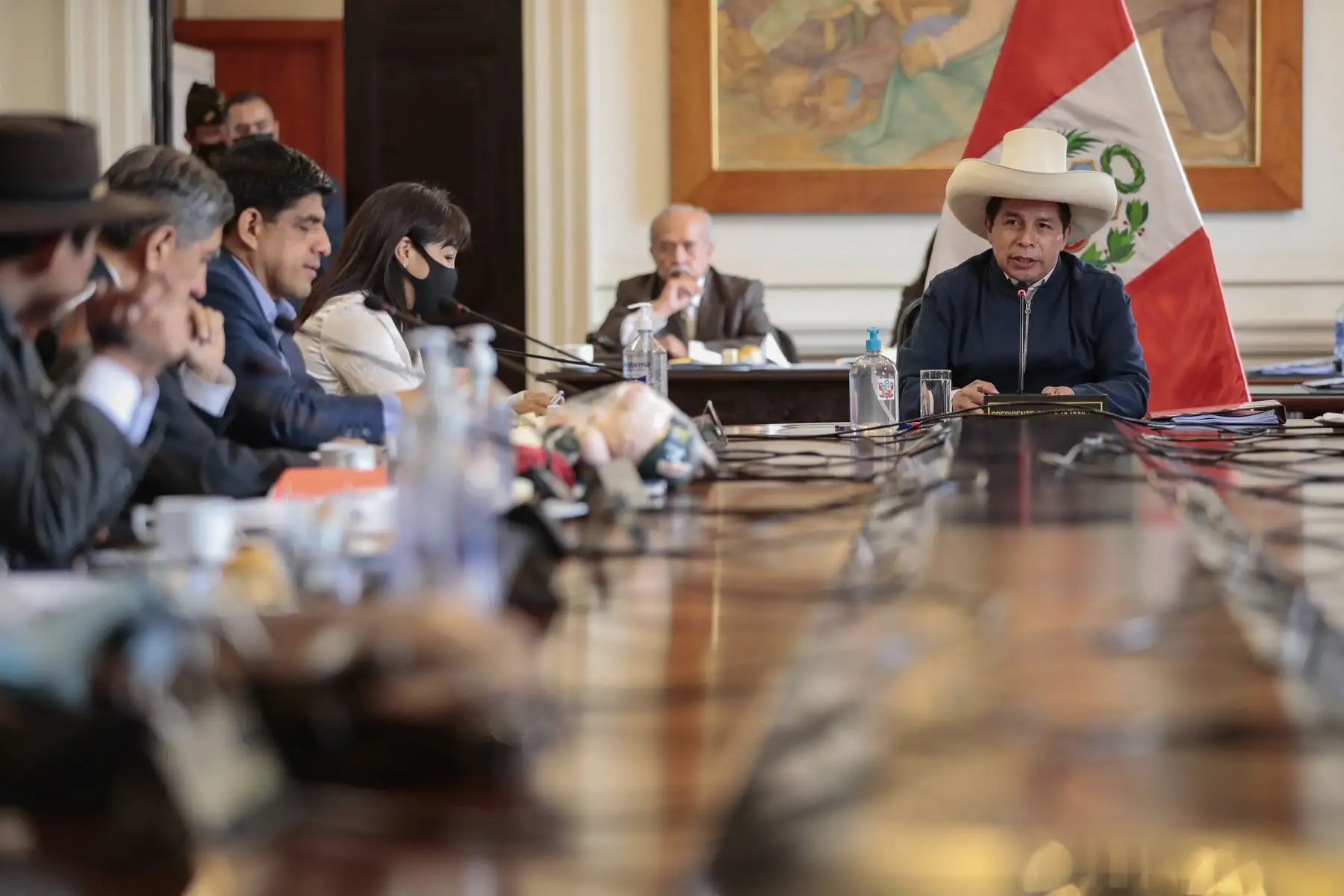 Presidente de la República, Pedro Castillo, lidera sesión del Consejo de Ministros.
Foto: ANDINA/Prensa Presidencia