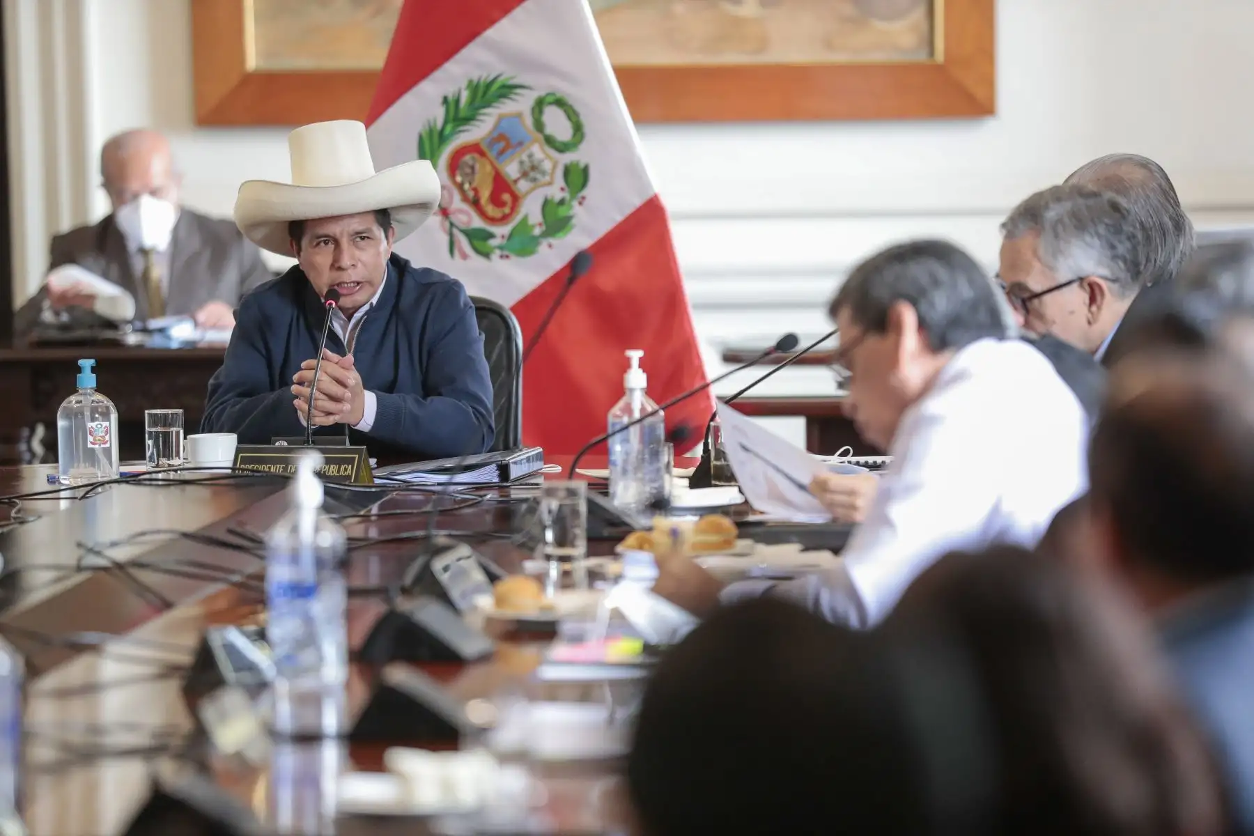 Presidente de la República, Pedro Castillo, lidera sesión del Consejo de Ministros.
Foto: ANDINA/Prensa Presidencia